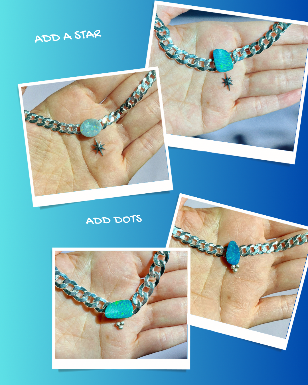 build your own australian opal curb chain choker