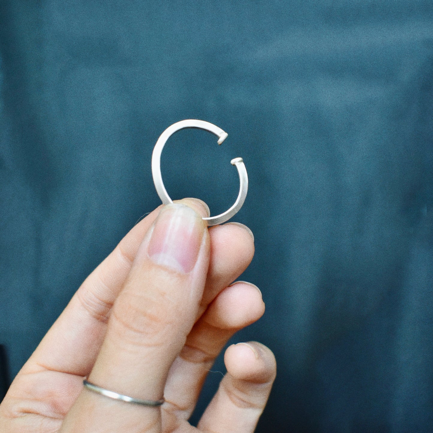 silver orbital ear cuff