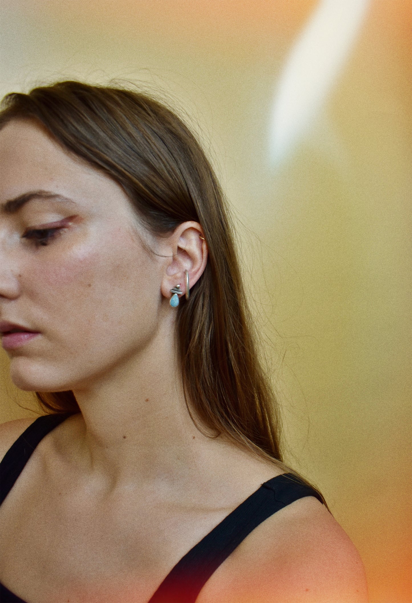 circle & lines symbol stud earrings