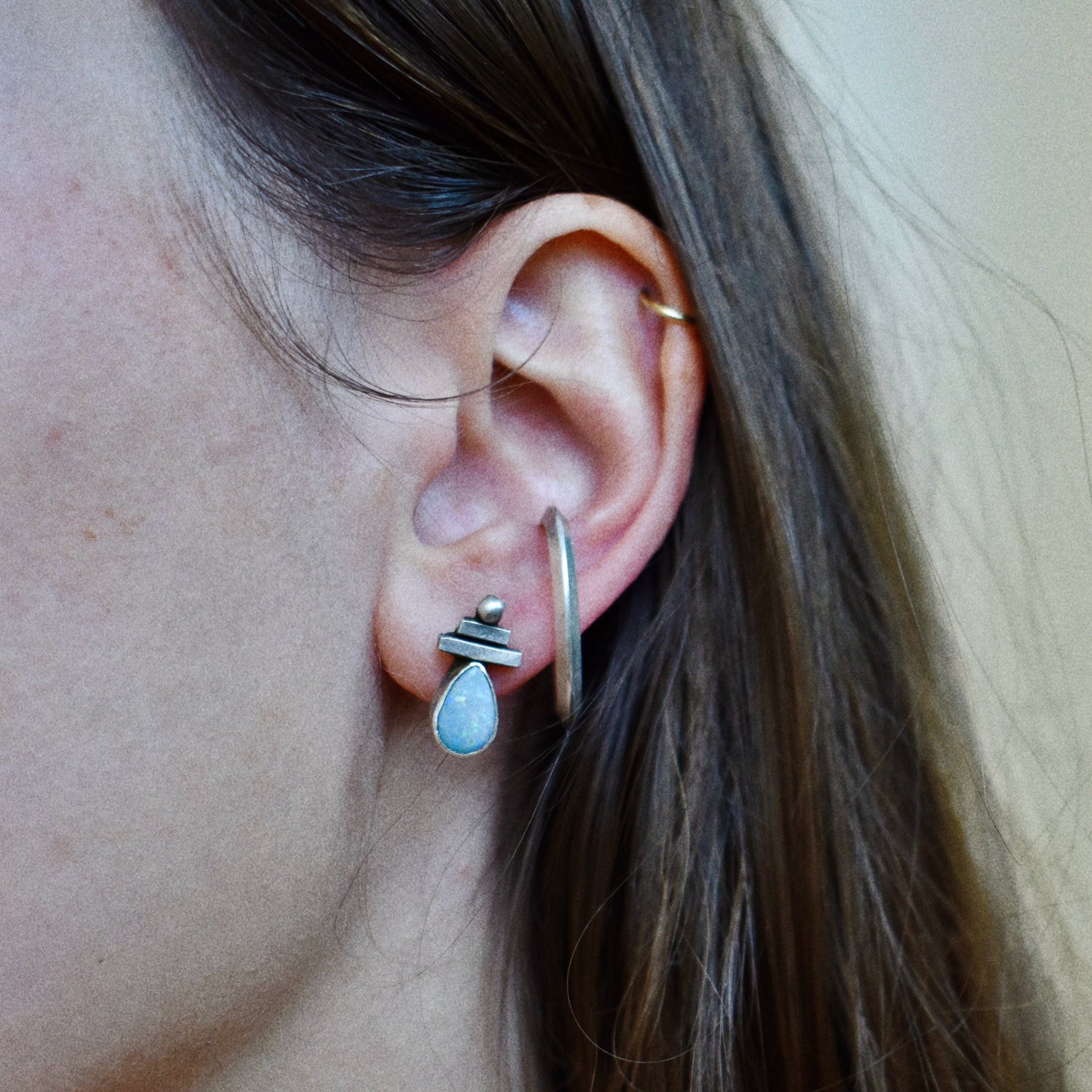 silver orbital ear cuff