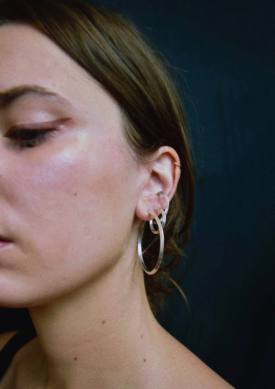 silver orbital ear cuff