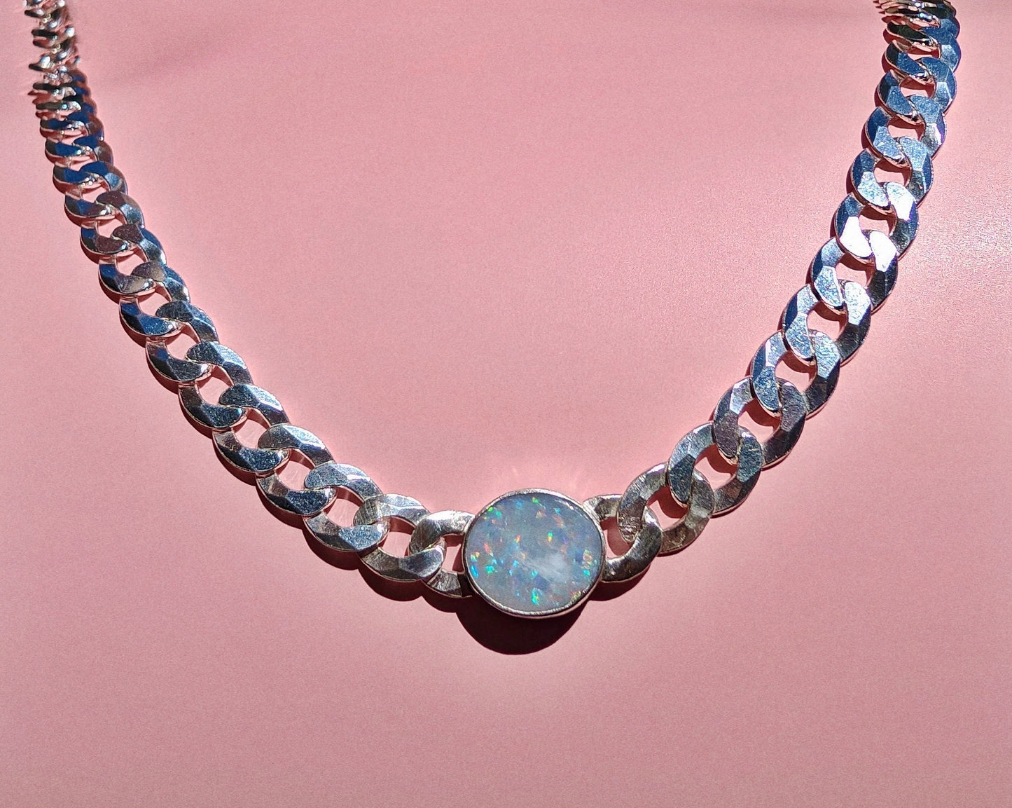 build your own australian opal curb chain choker