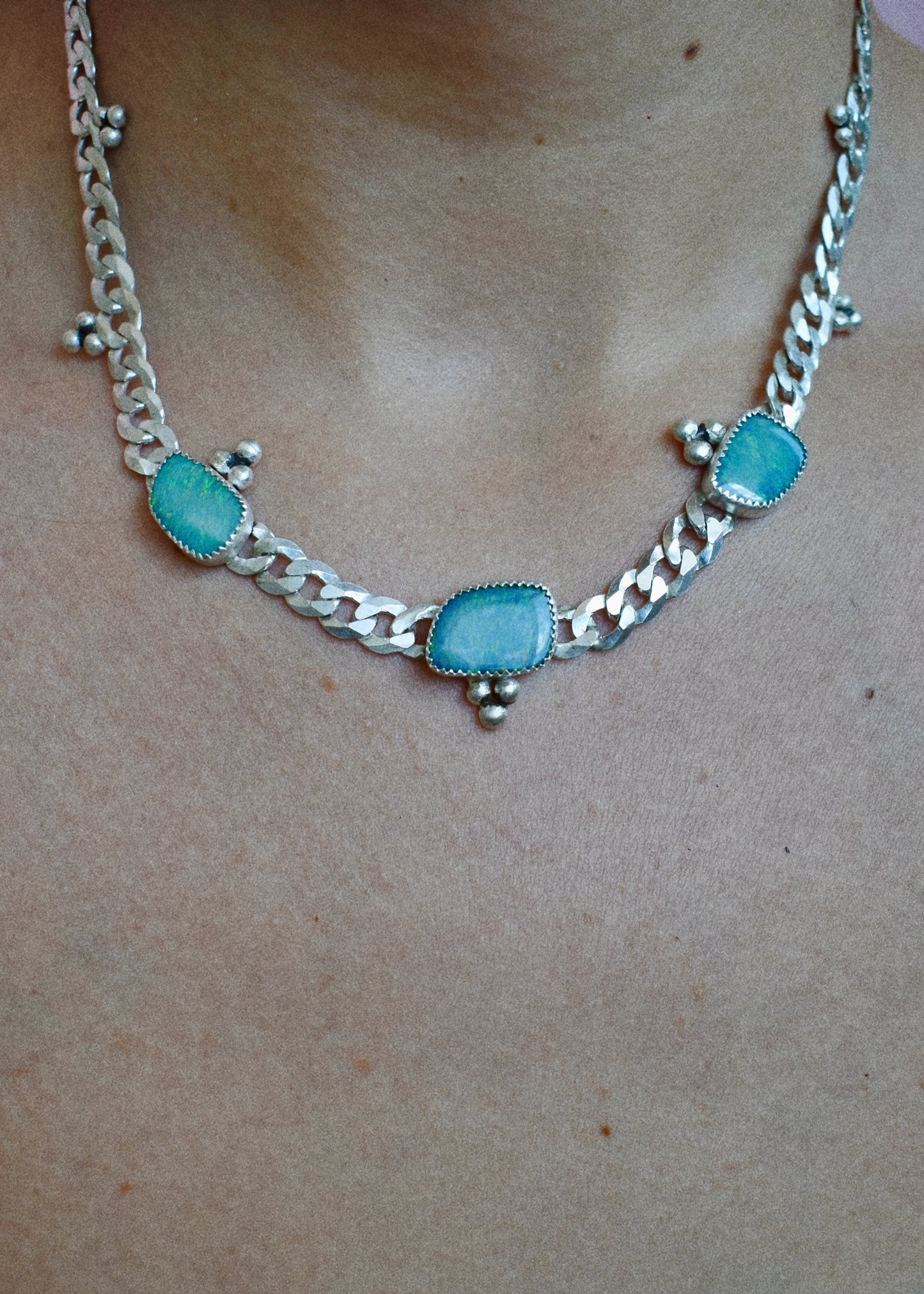 cosmic 3 opal chunky necklace (6mm chain)