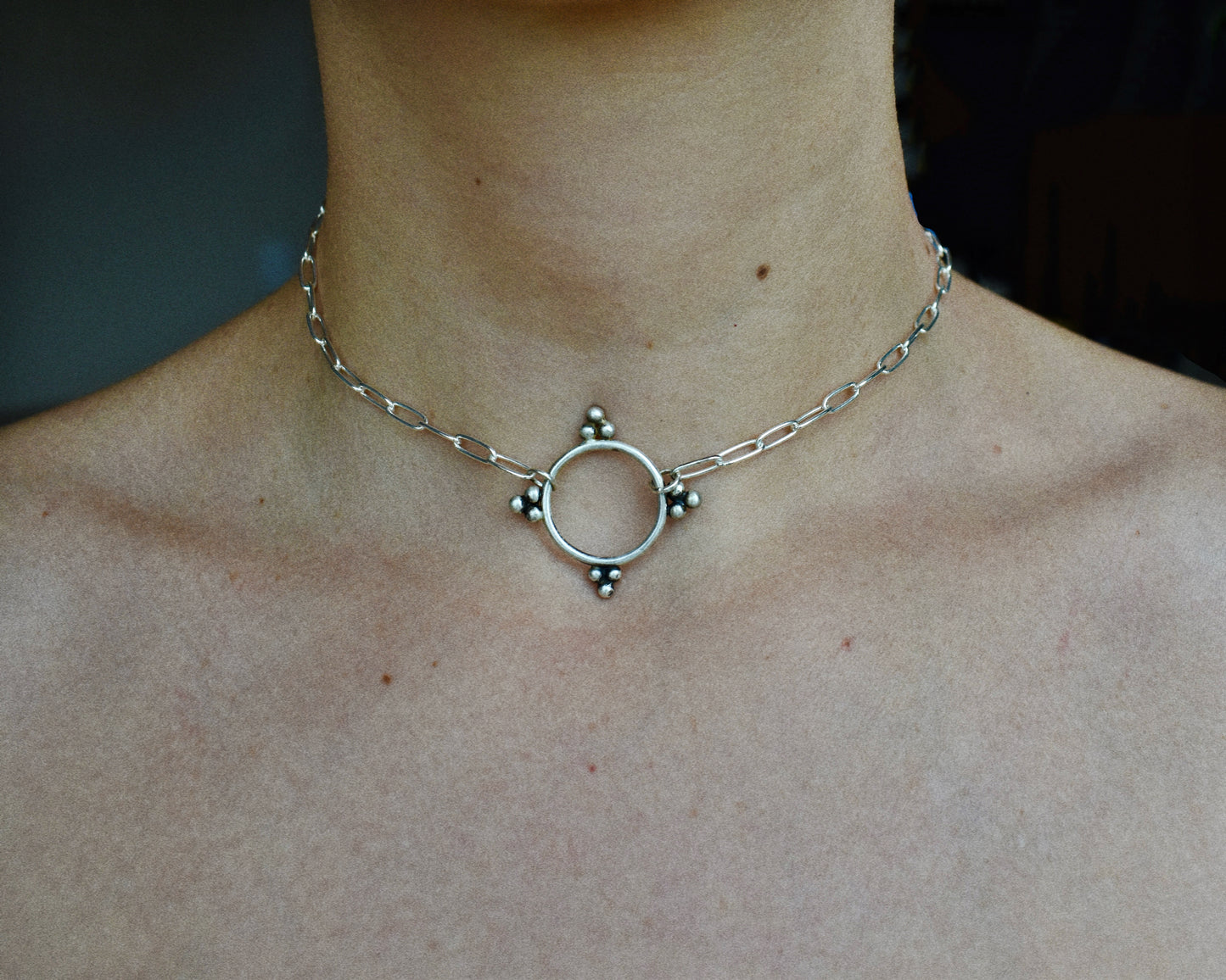 circle & dots charm necklace (large)