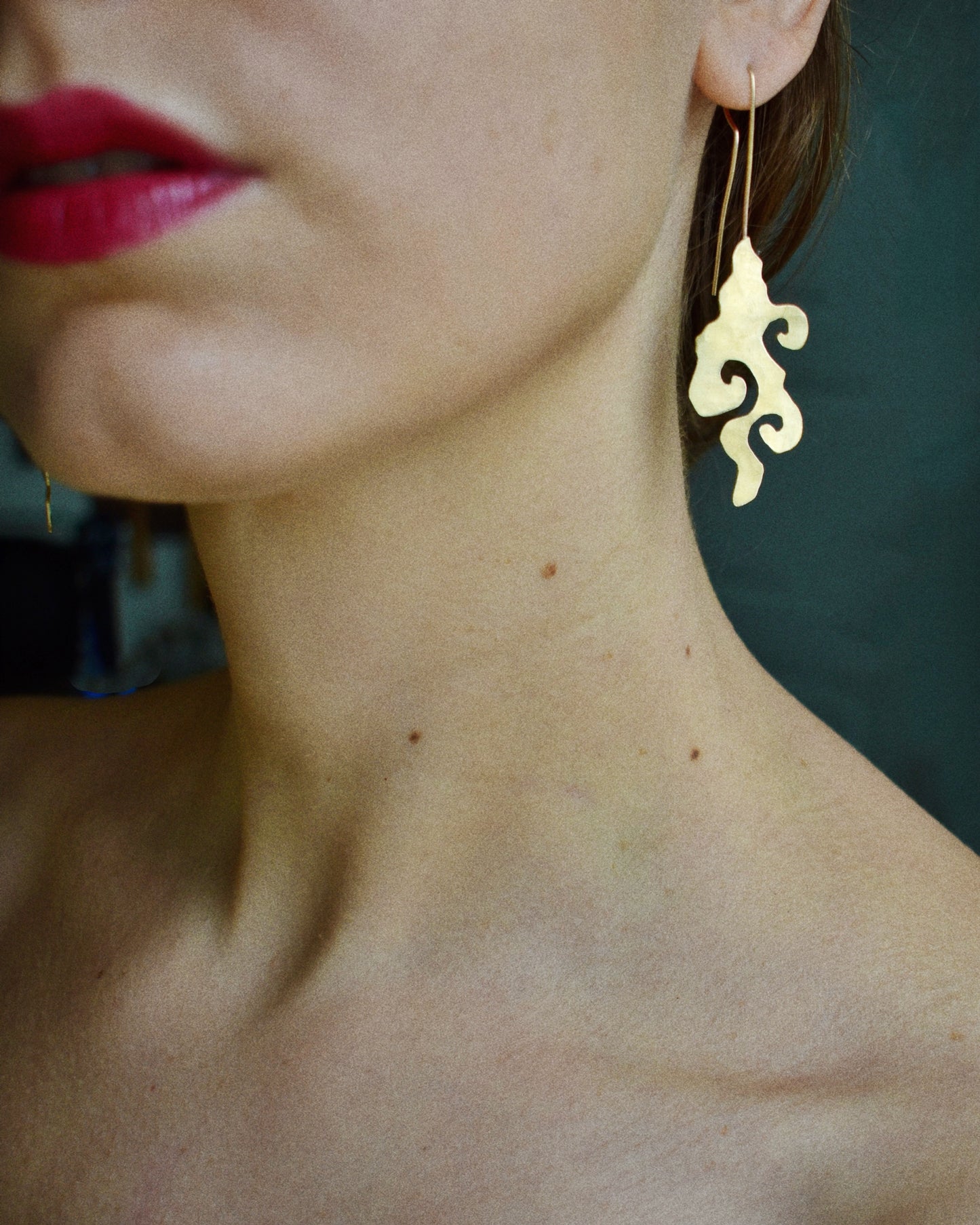 smoke earrings in brass, gold & sterling silver