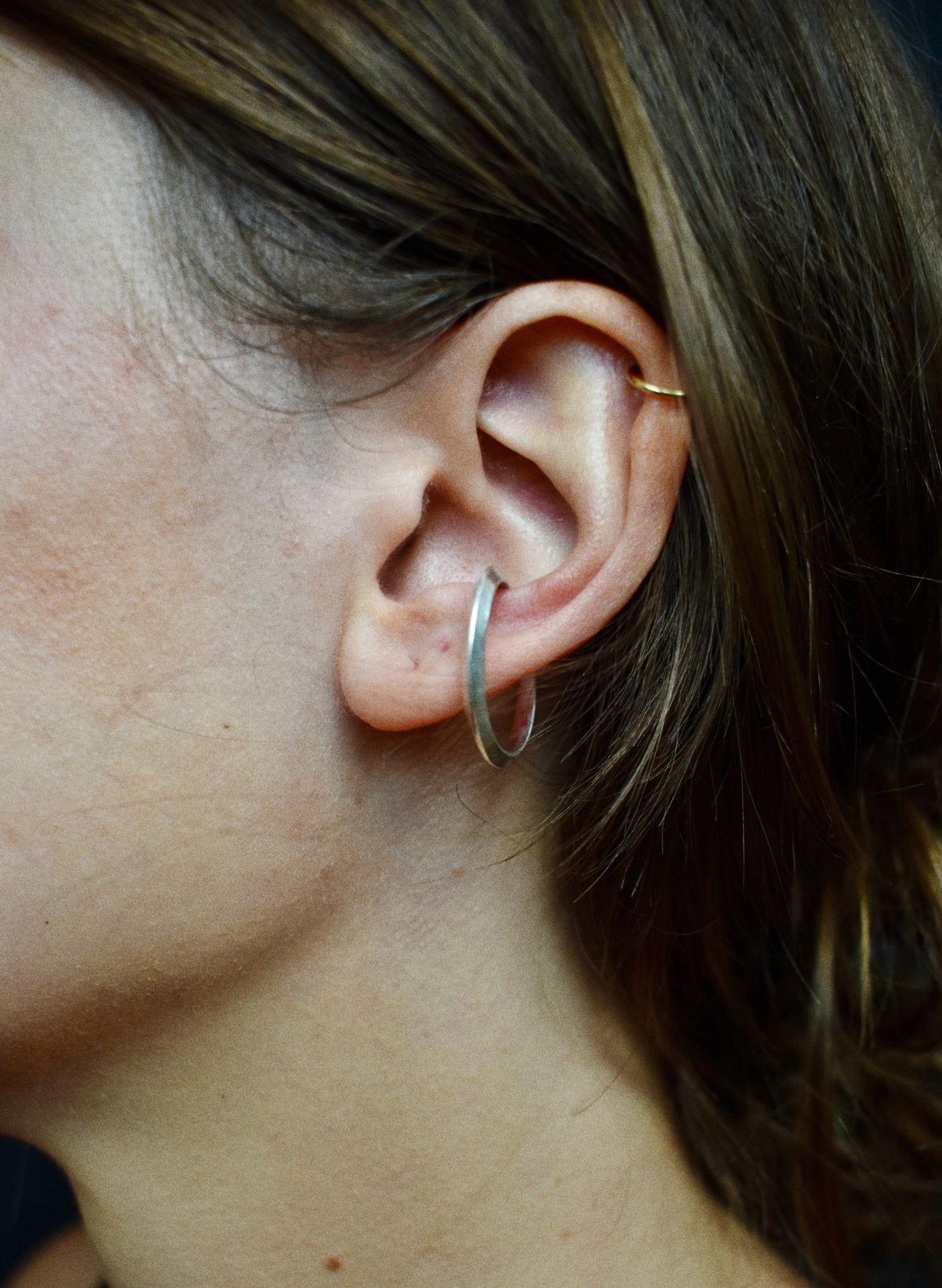 silver orbital ear cuff