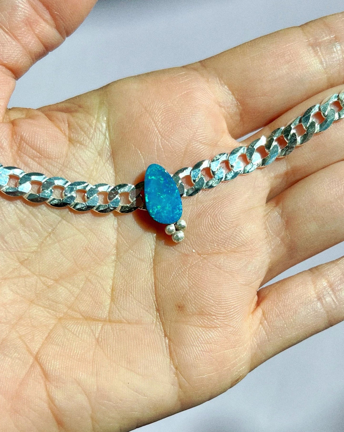 build your own australian opal curb chain choker