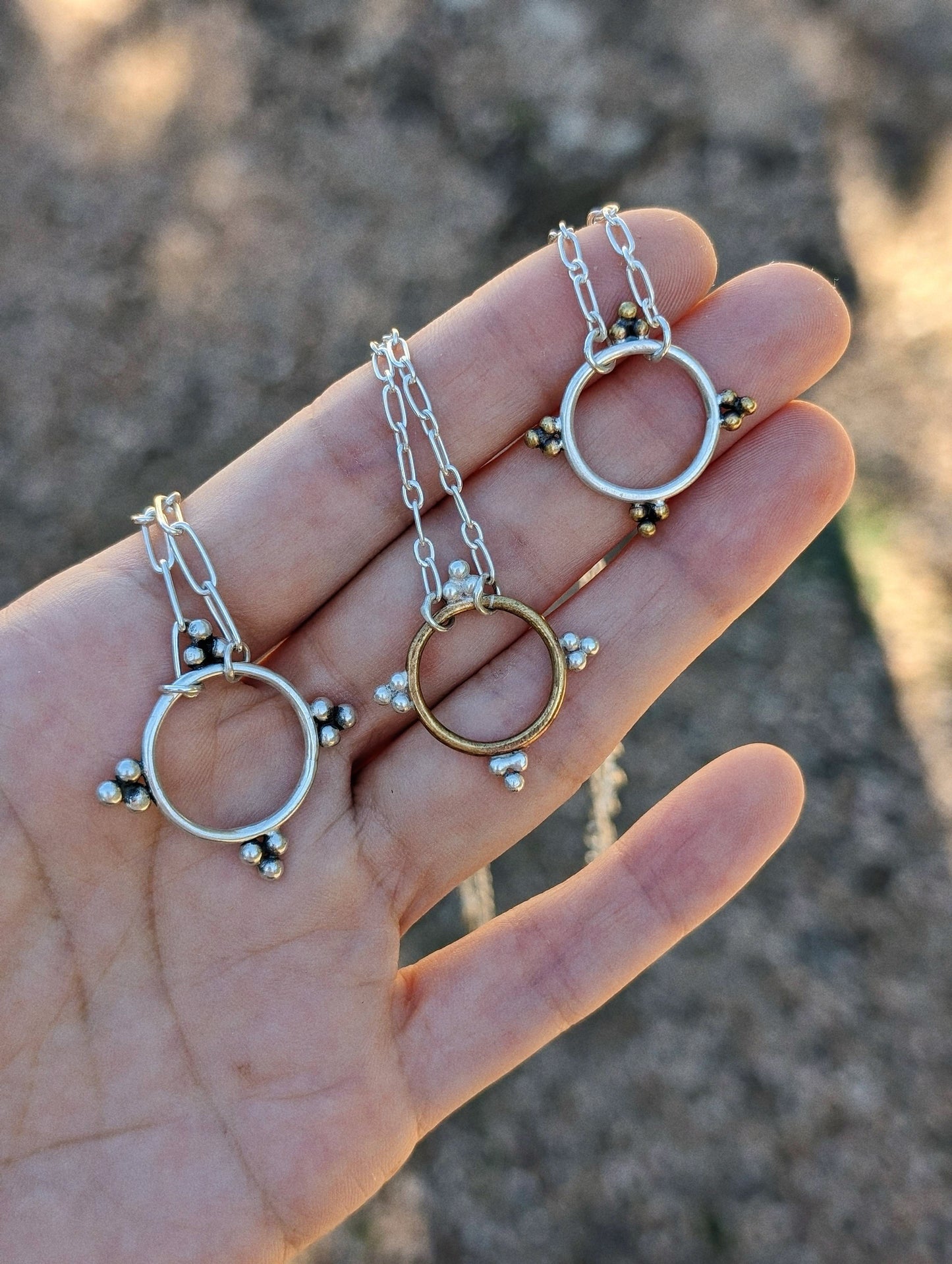circle & dots charm necklace (large)
