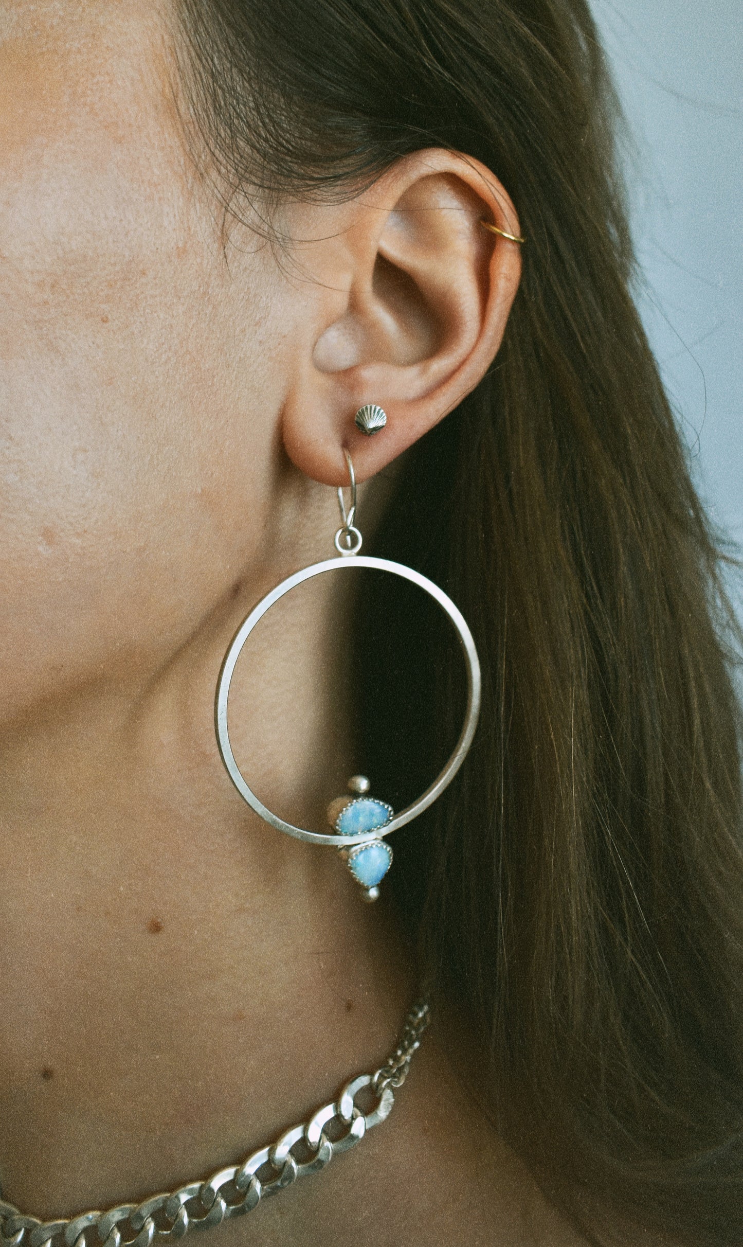cosmic opal hoop earrings