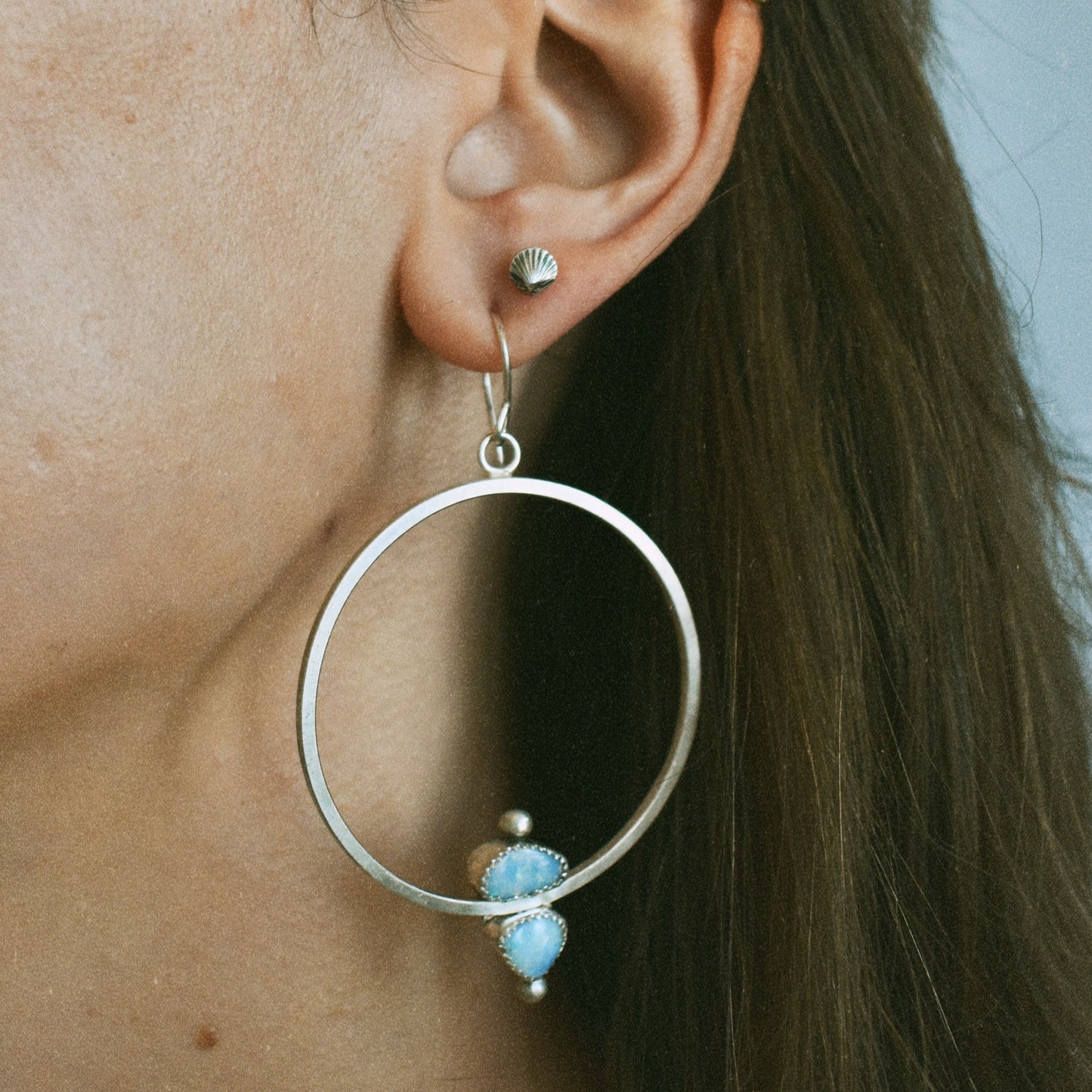 tiny shell stud earrings