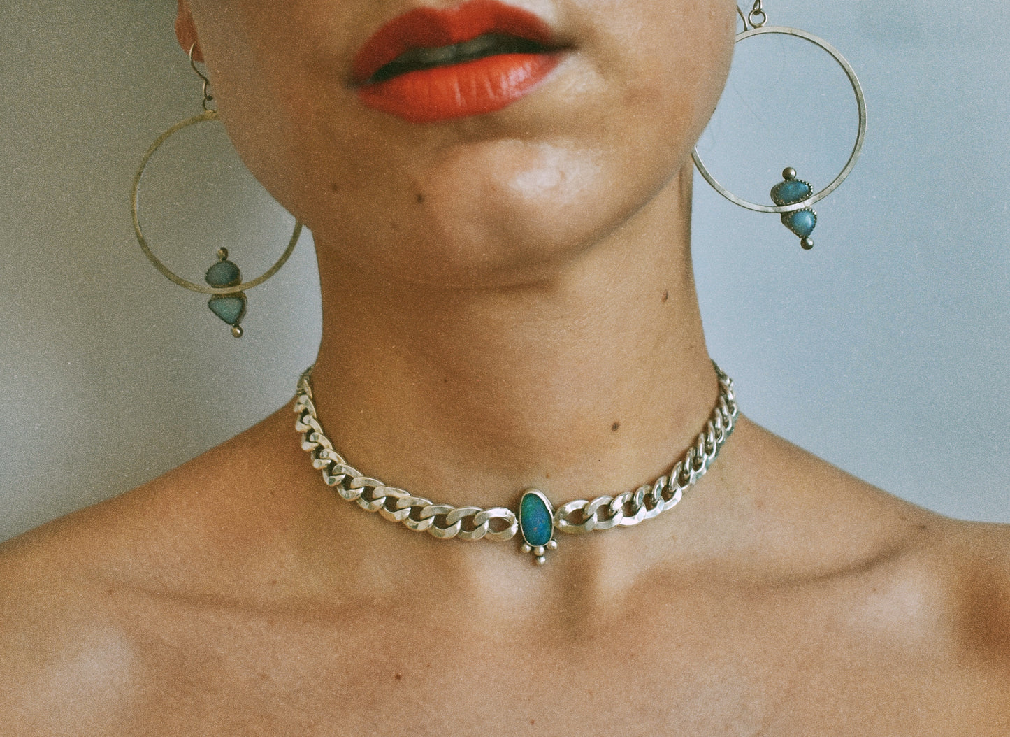 cosmic opal hoop earrings