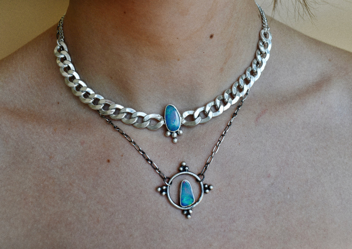 chunky australian opal necklace