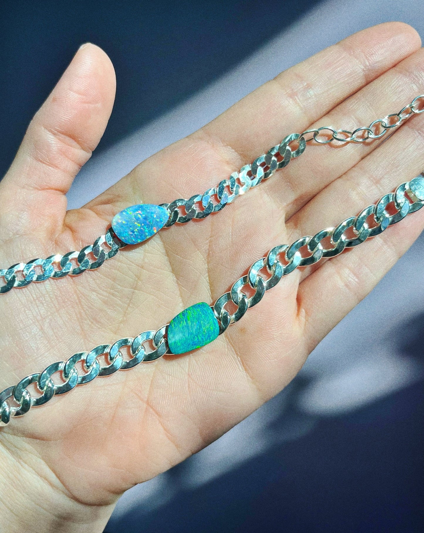 build your own australian opal curb chain choker