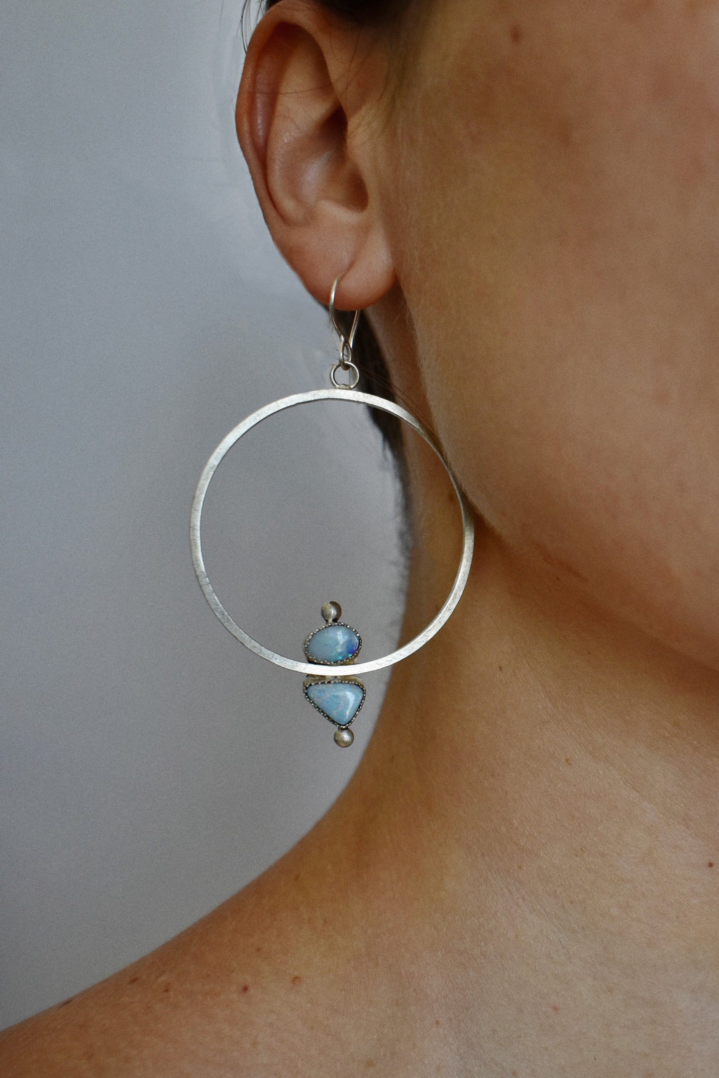 cosmic opal hoop earrings