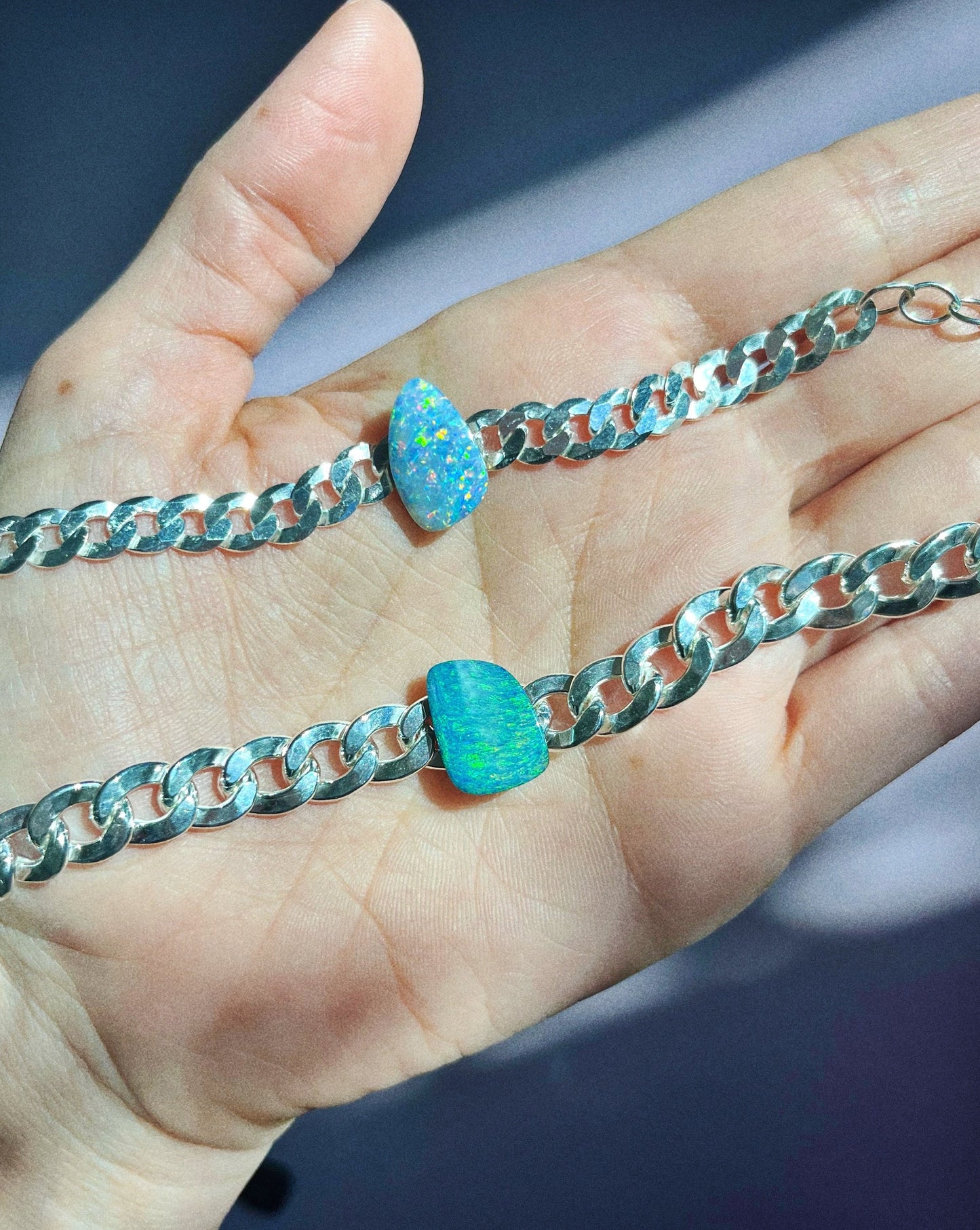 build your own australian opal curb chain choker