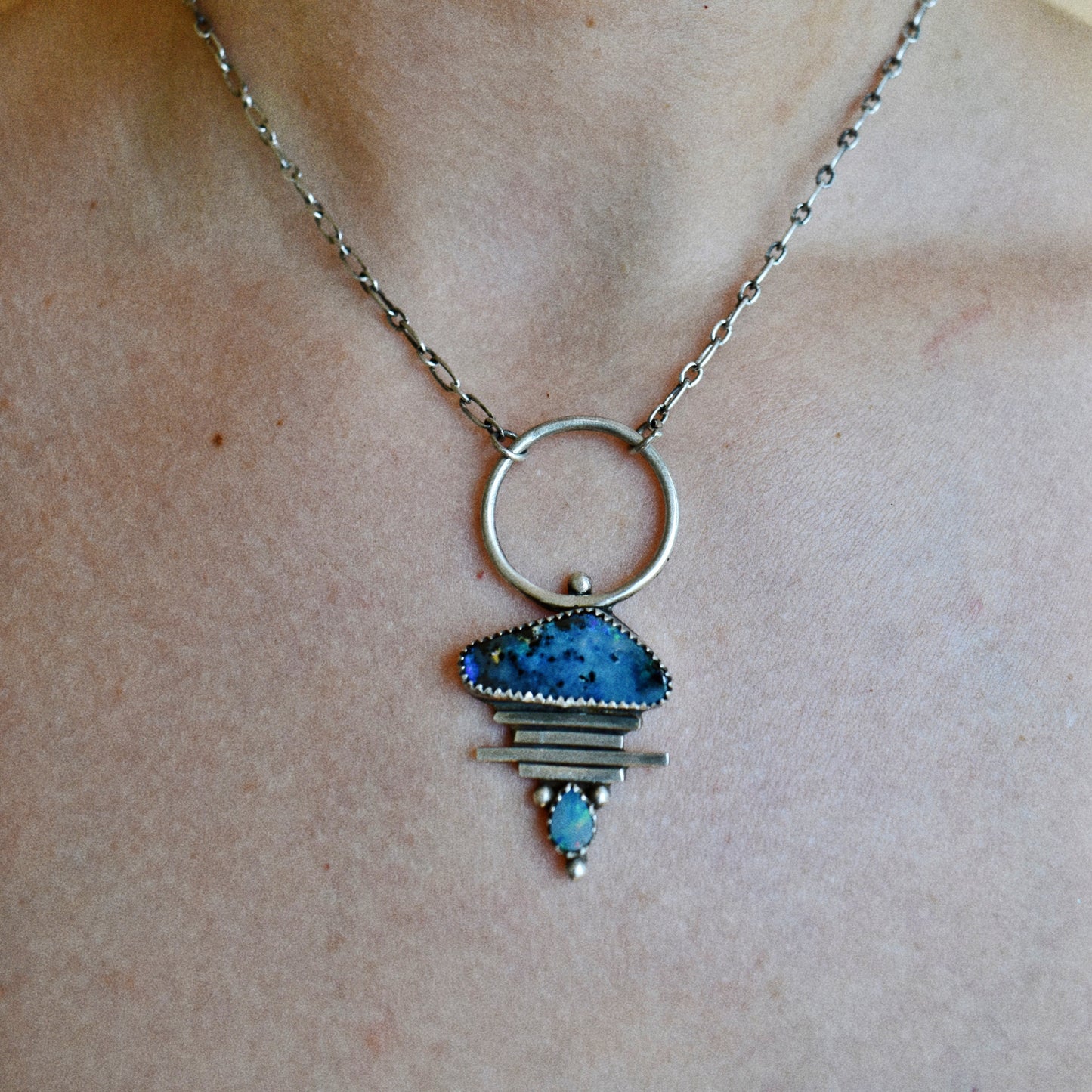 blue boulder opal talisman