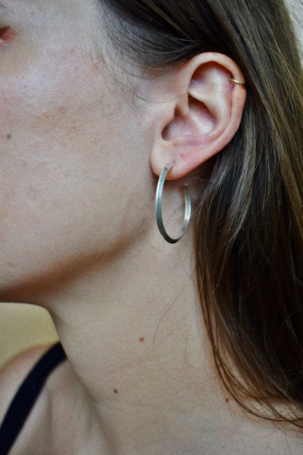 medium silver hoops