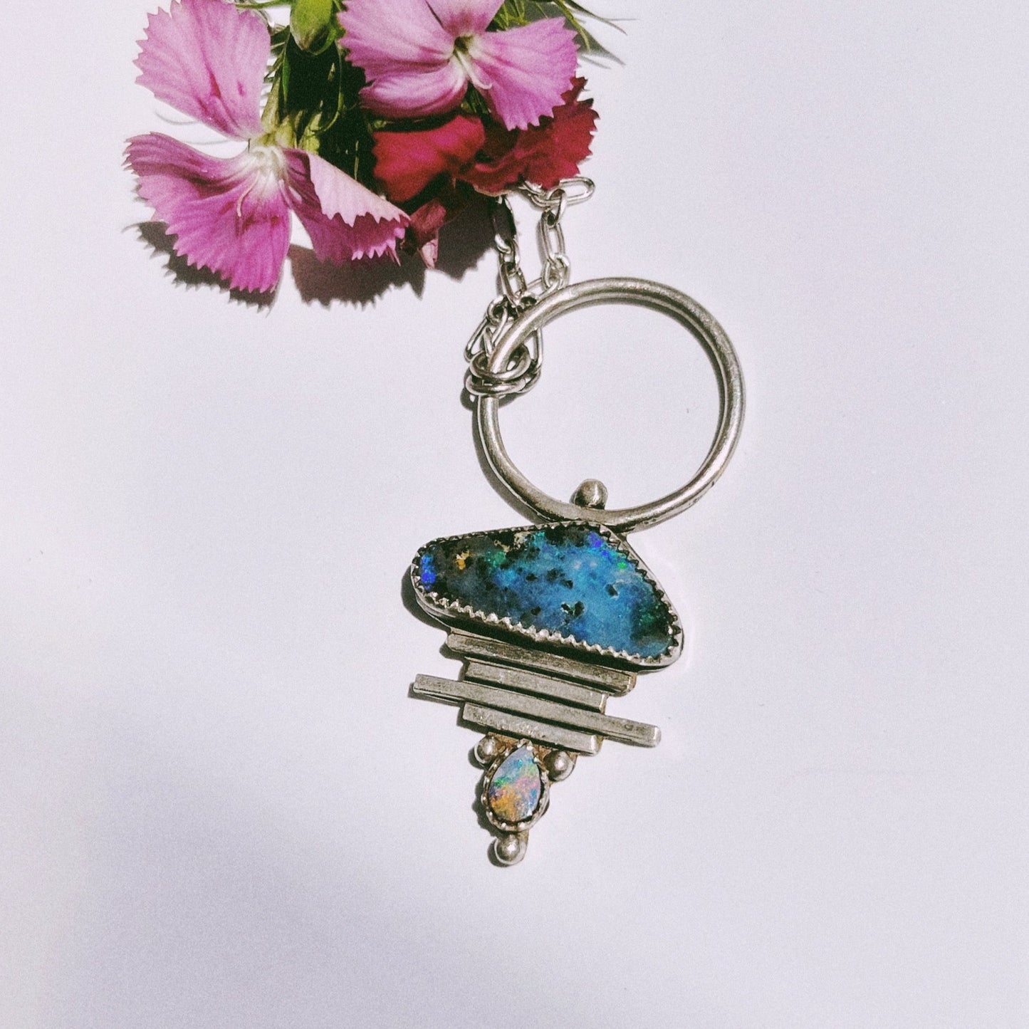 blue boulder opal talisman