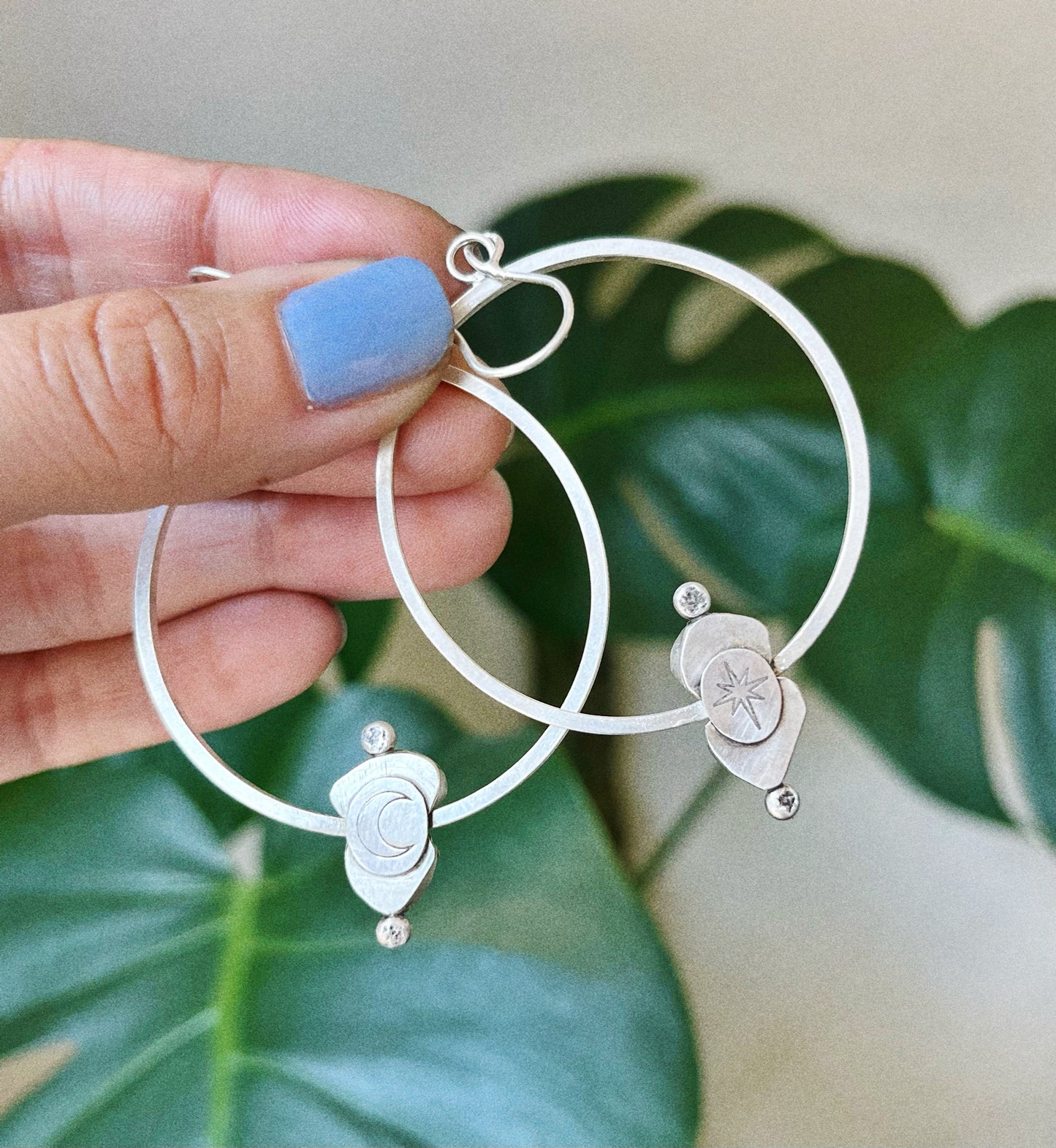 cosmic opal hoop earrings