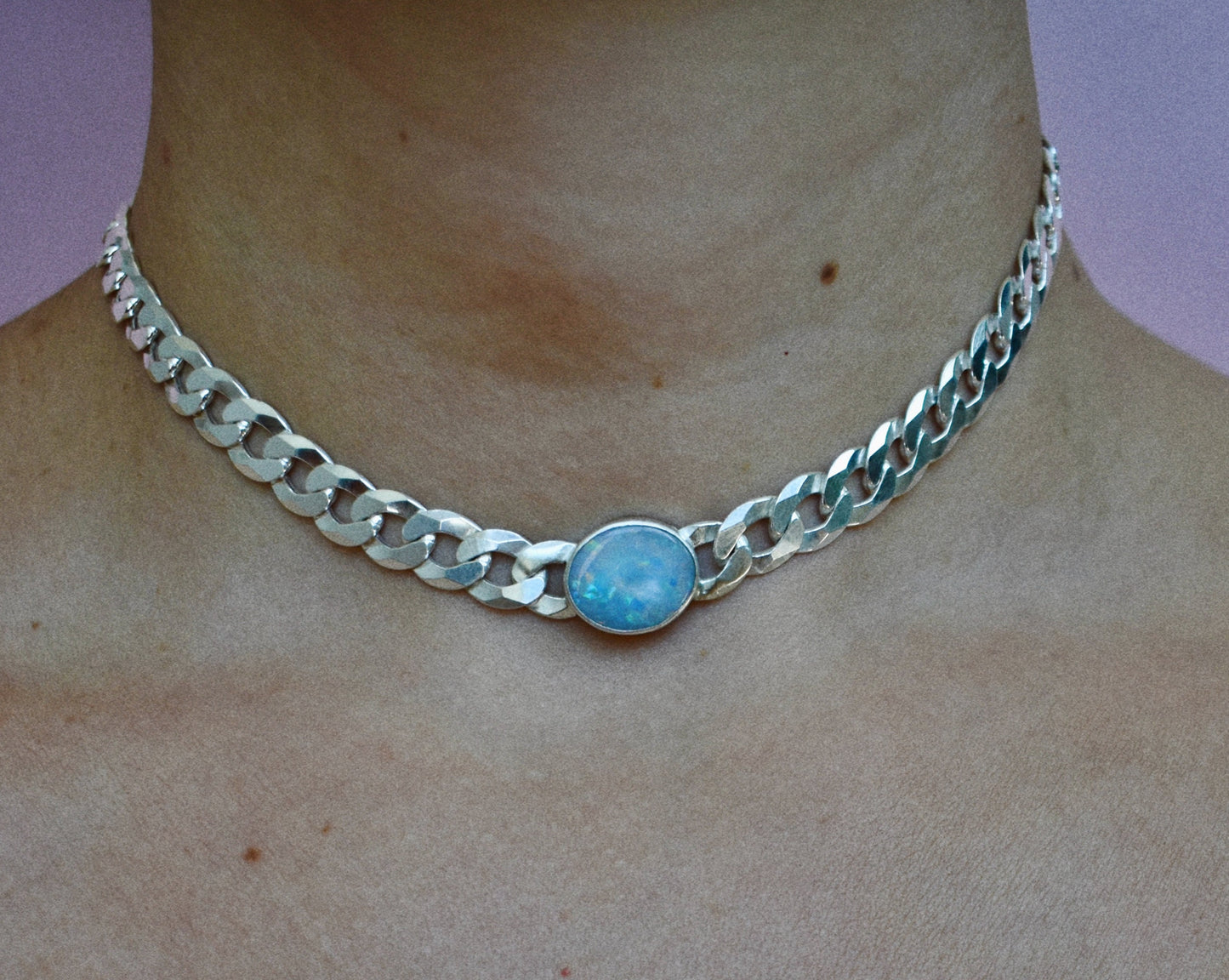 build your own australian opal curb chain choker