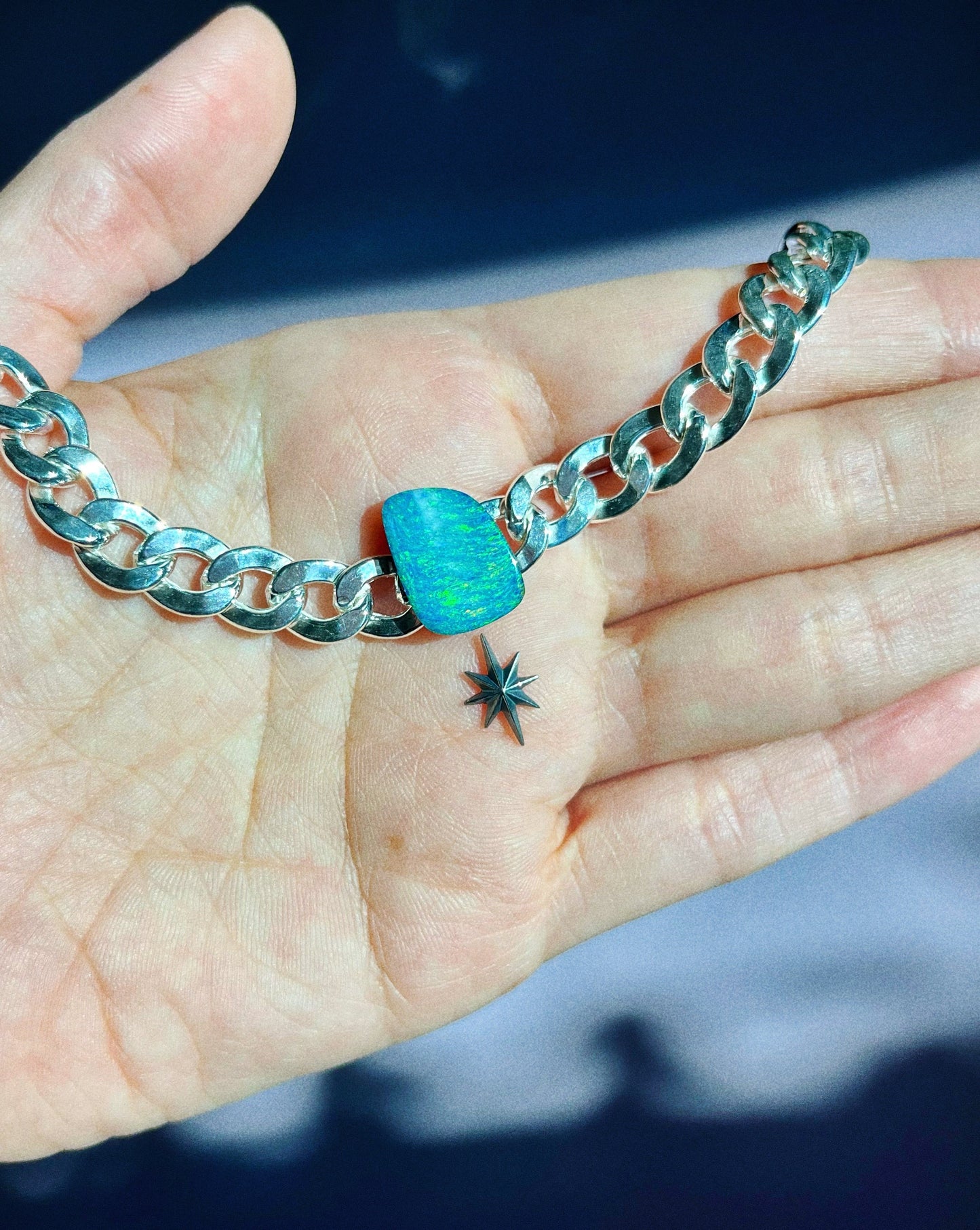 build your own australian opal curb chain choker