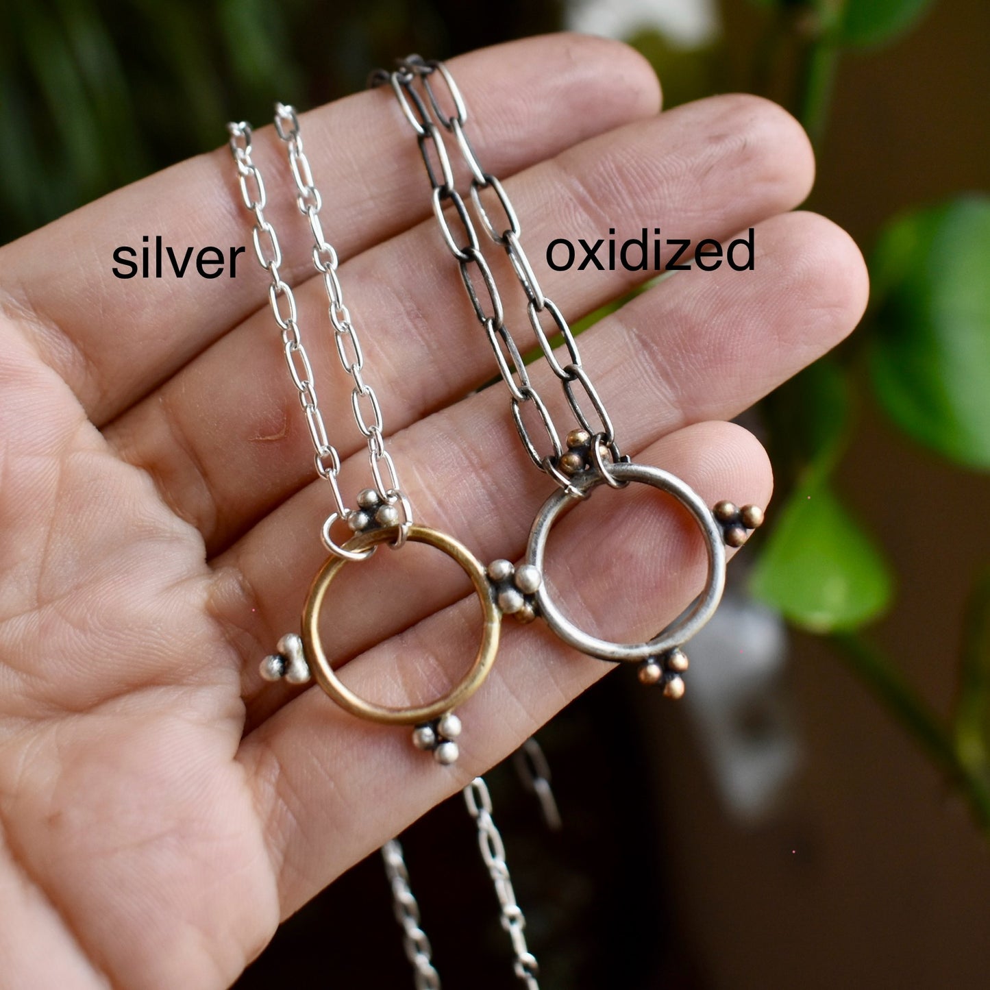 circle & dots charm necklace (large)