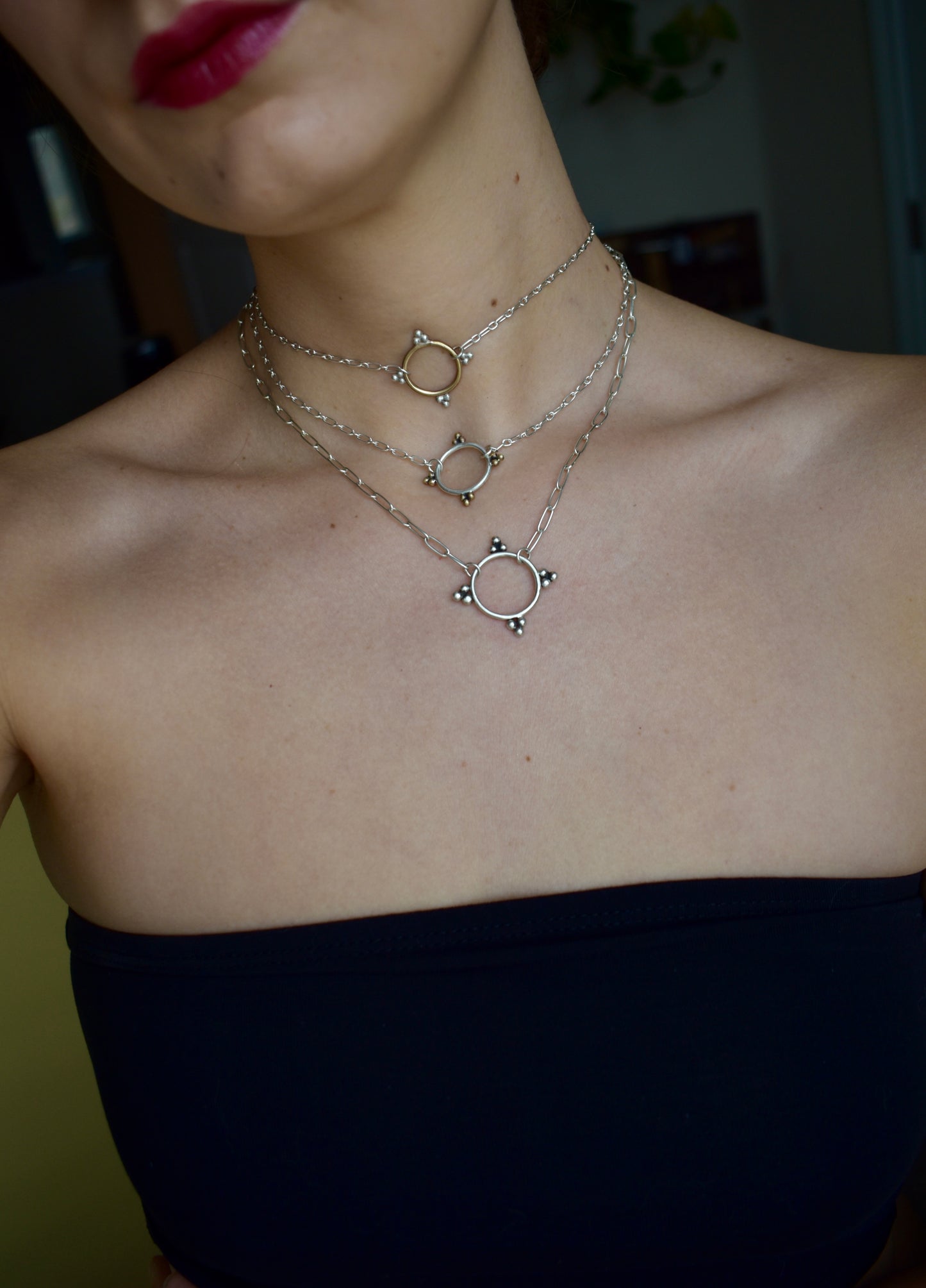 circle & dots charm necklace (large)