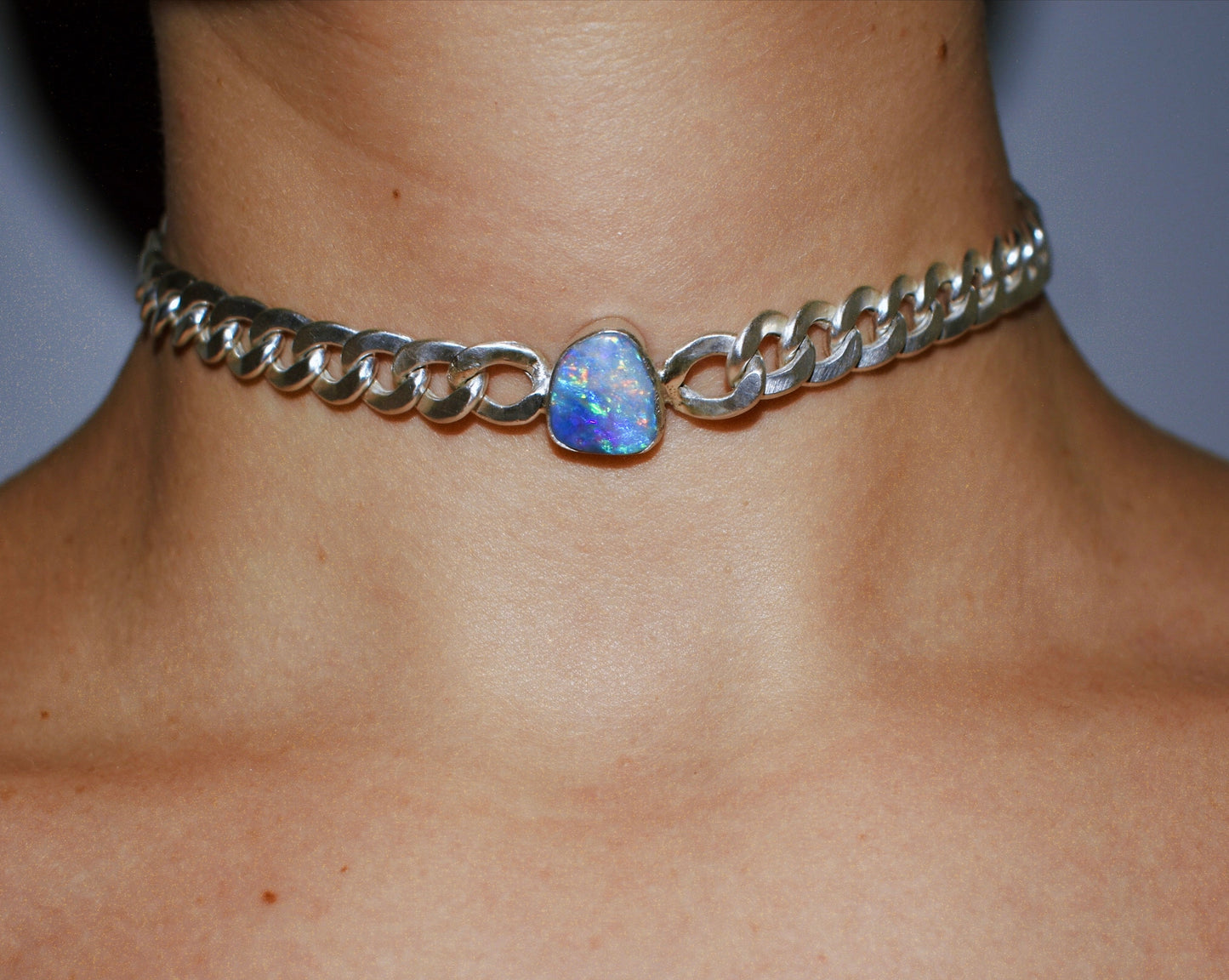 build your own australian opal curb chain choker