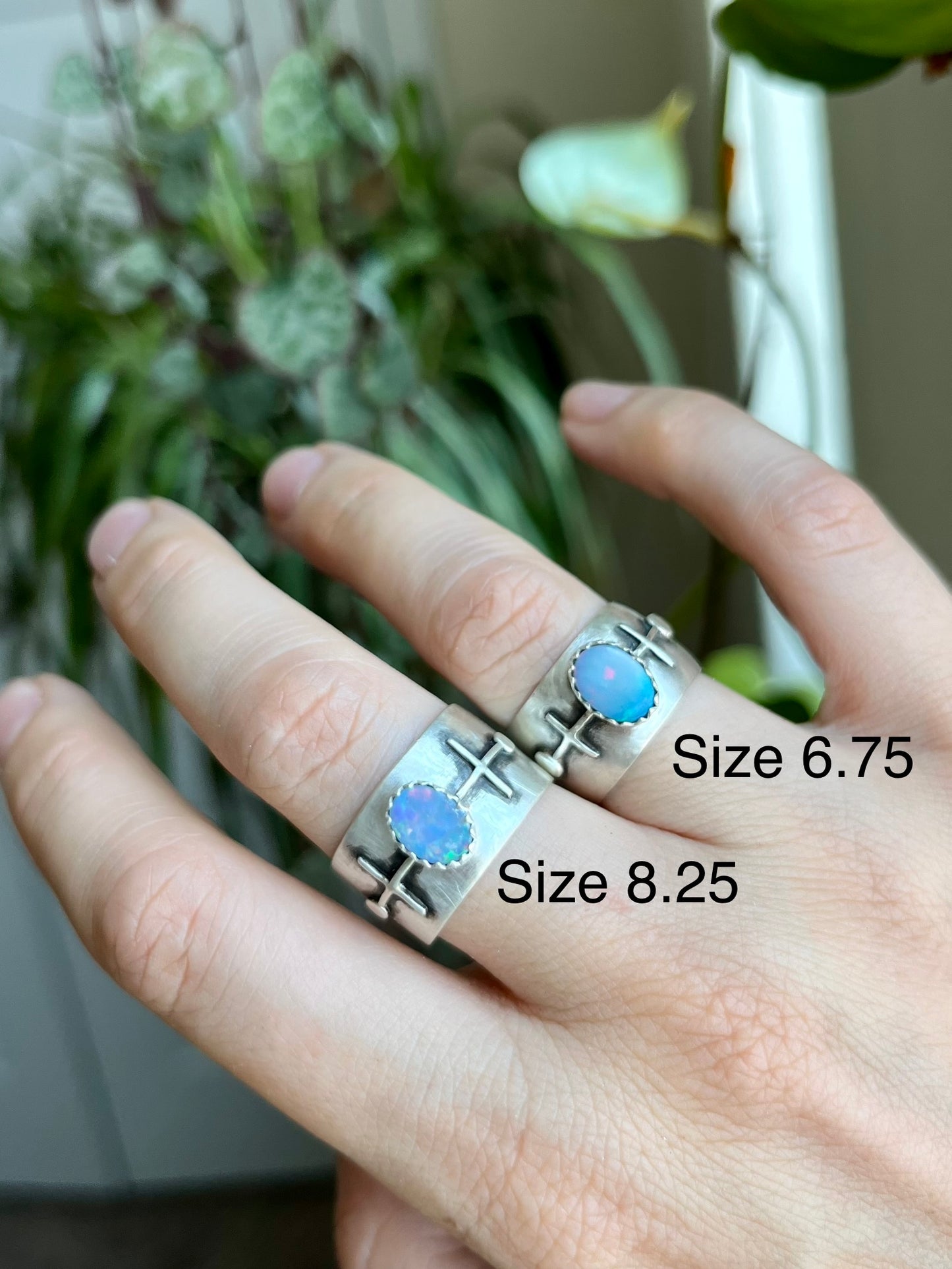 ✚ ● symbols wide-band opal ring