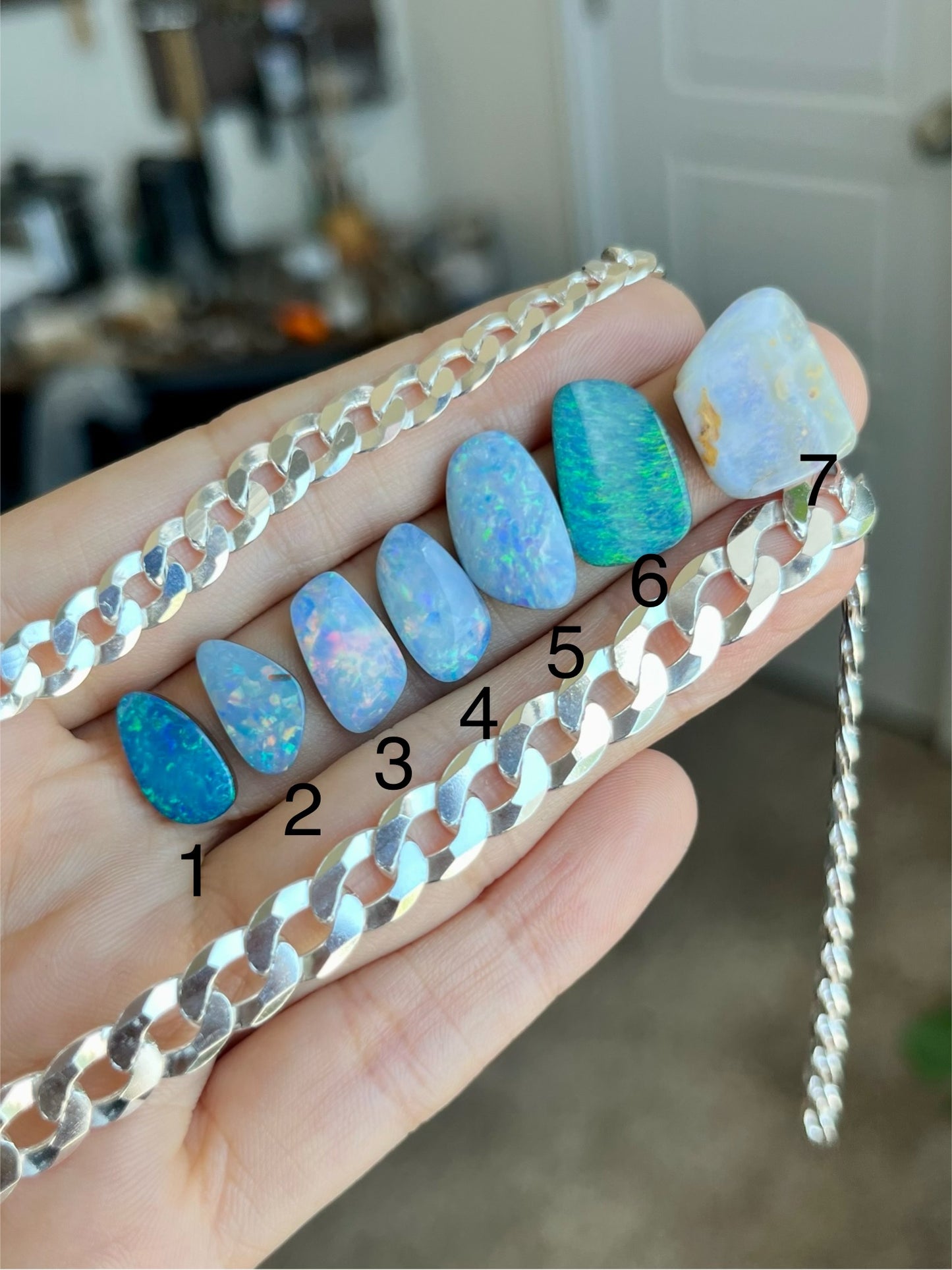 build your own australian opal curb chain choker