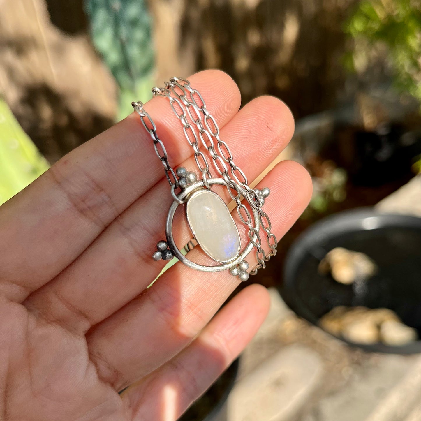 silver moonstone talisman