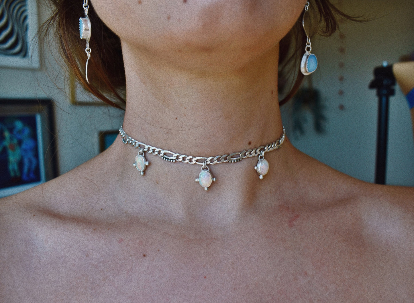 opal dots crazy ᠅ choker necklace
