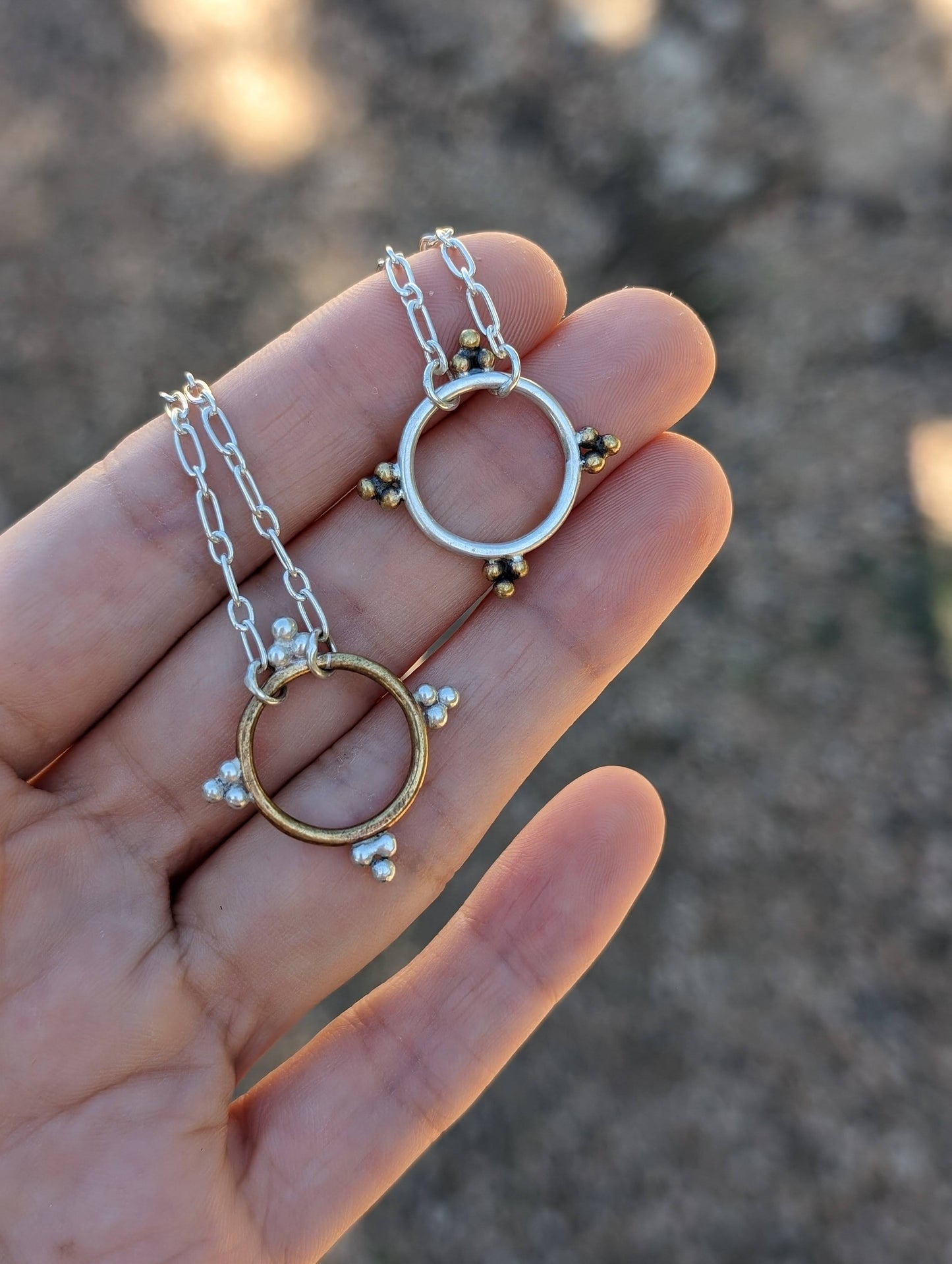 circle & dots charm necklace (small)