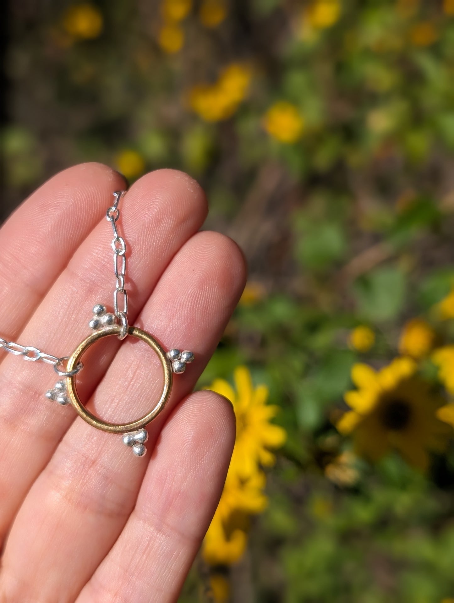 circle & dots charm necklace (small)