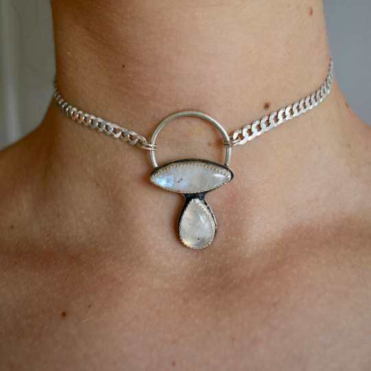 third eye moonstone choker
