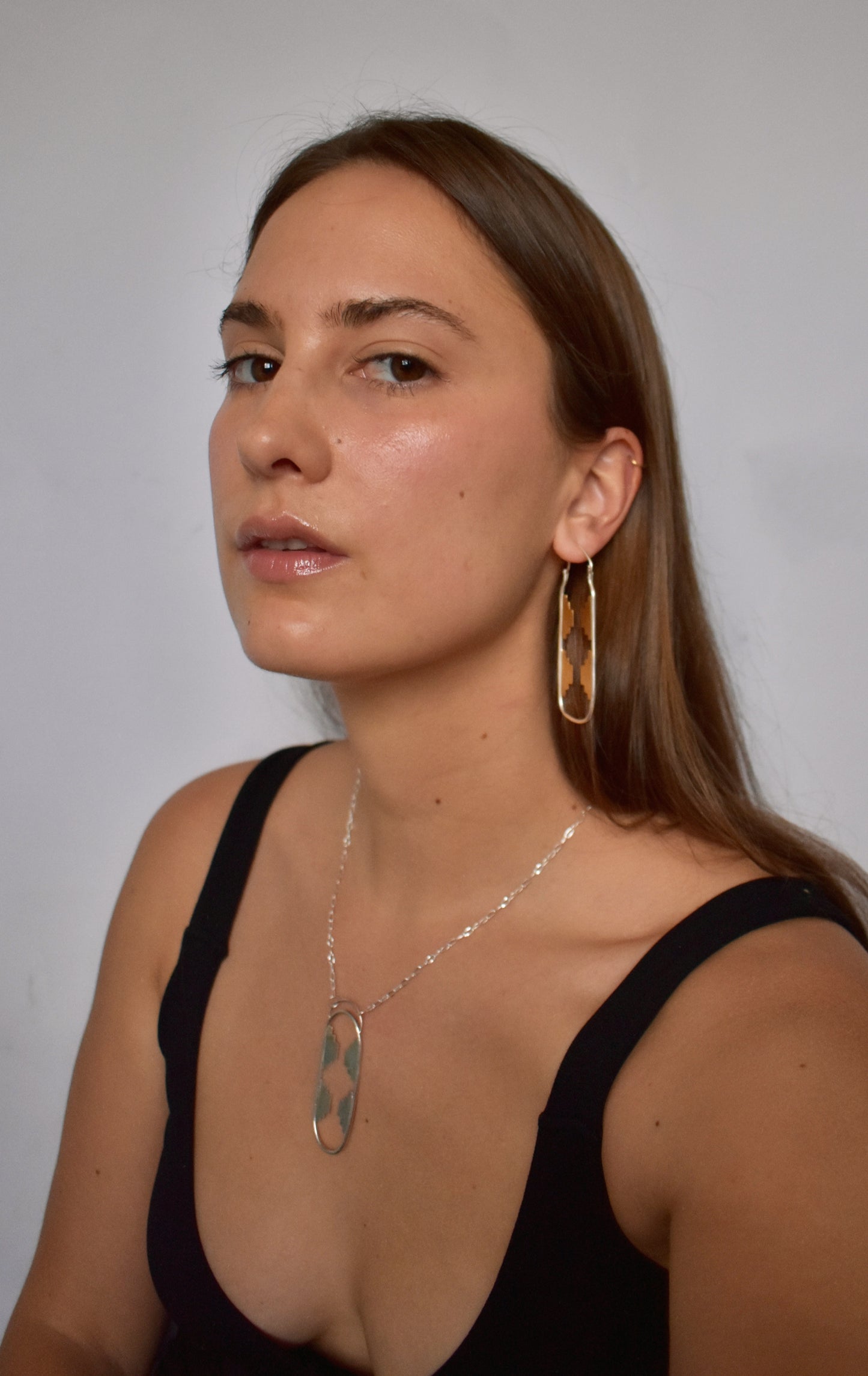 altar hoop earrings - mixed metal gold & silver