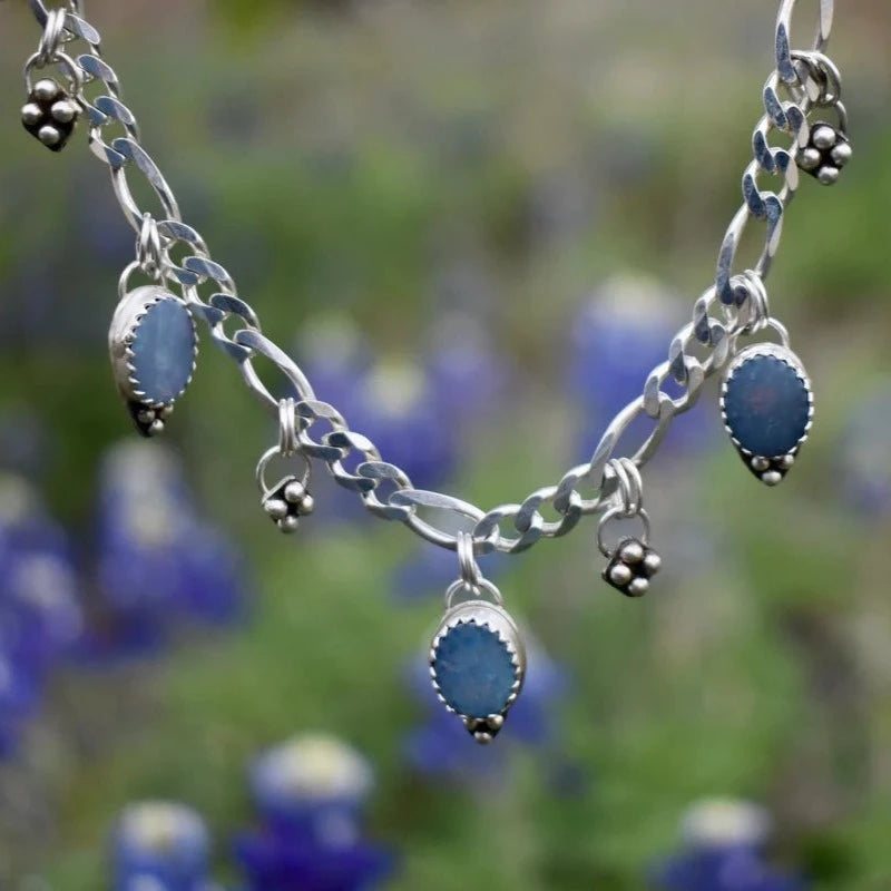 australian opal dots ᠅ choker necklace