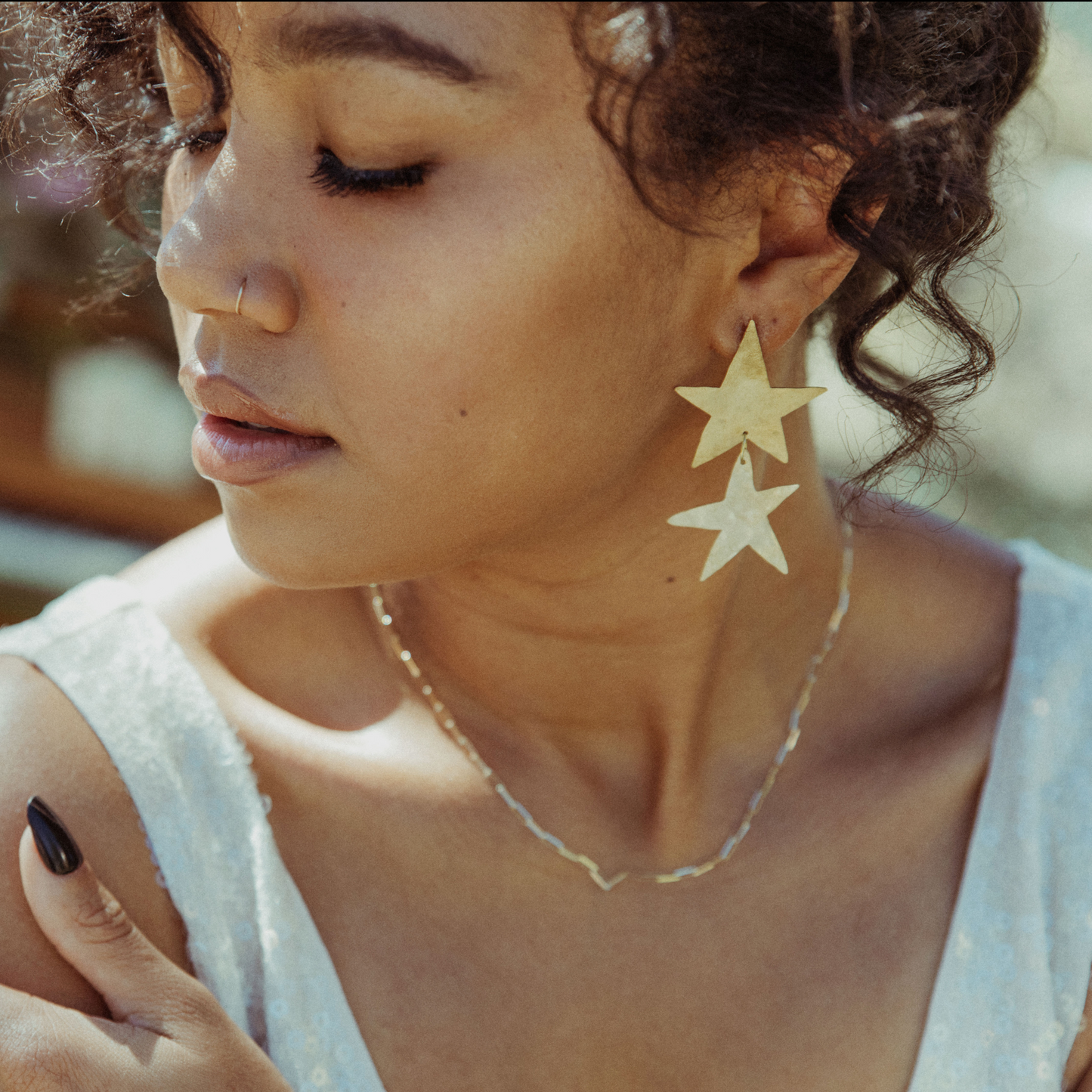 moon & star statement earrings - celestial statement earrings