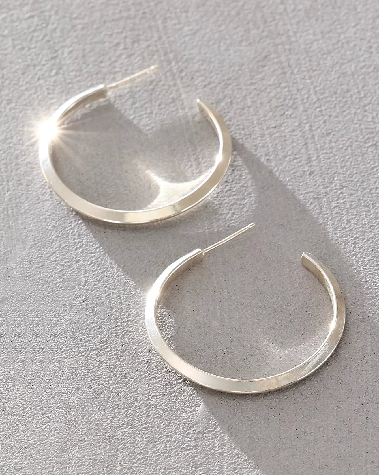 medium silver hoops