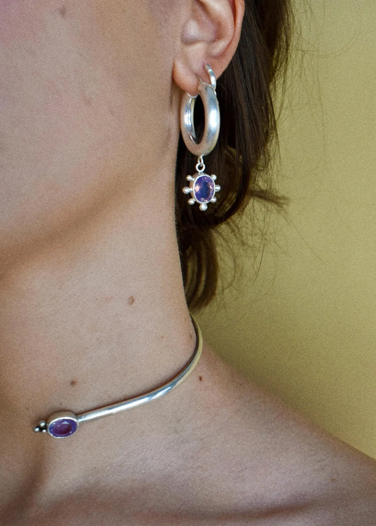 portal lavender quartz chunky hoops