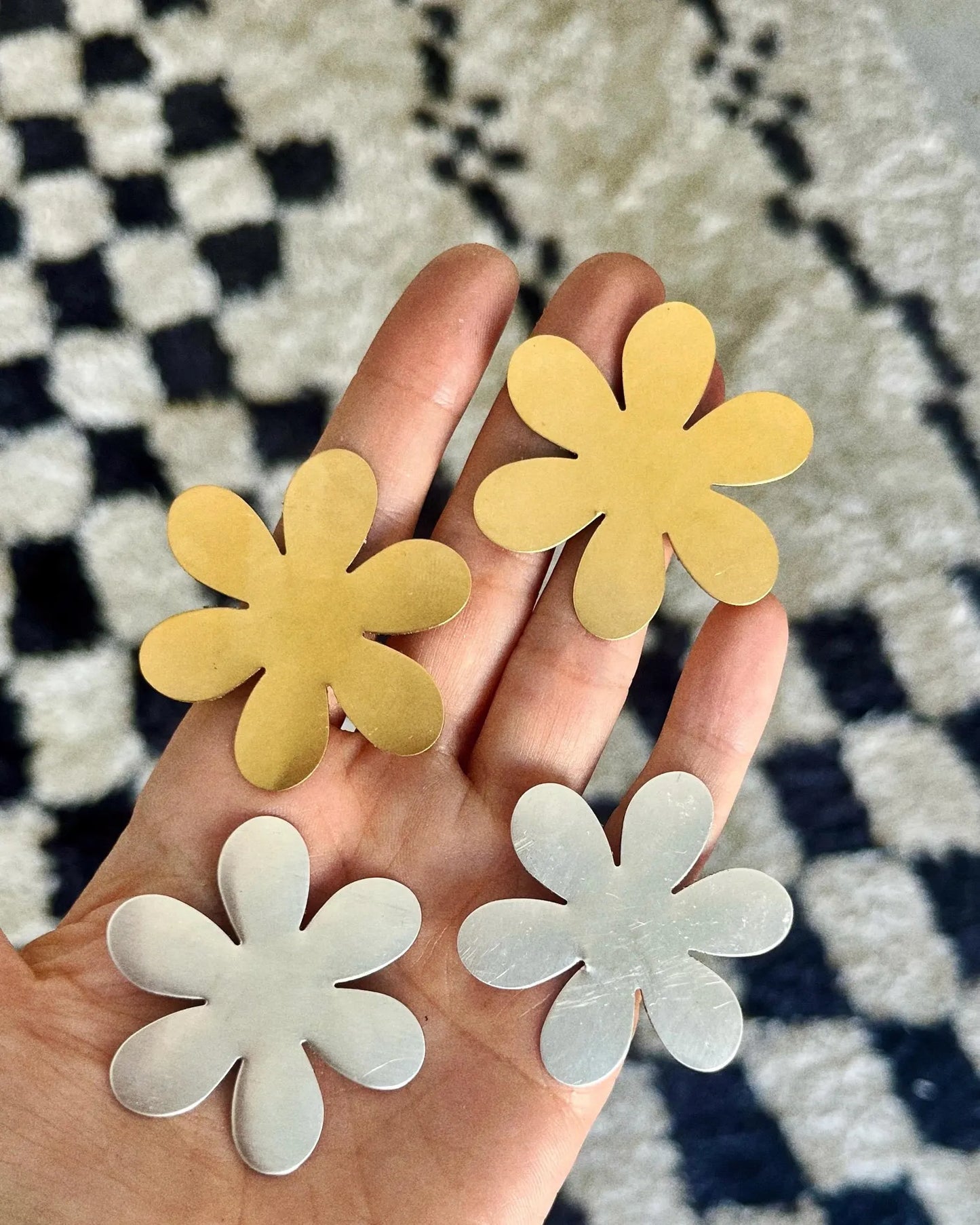 giant daisy earrings [gold or silver]