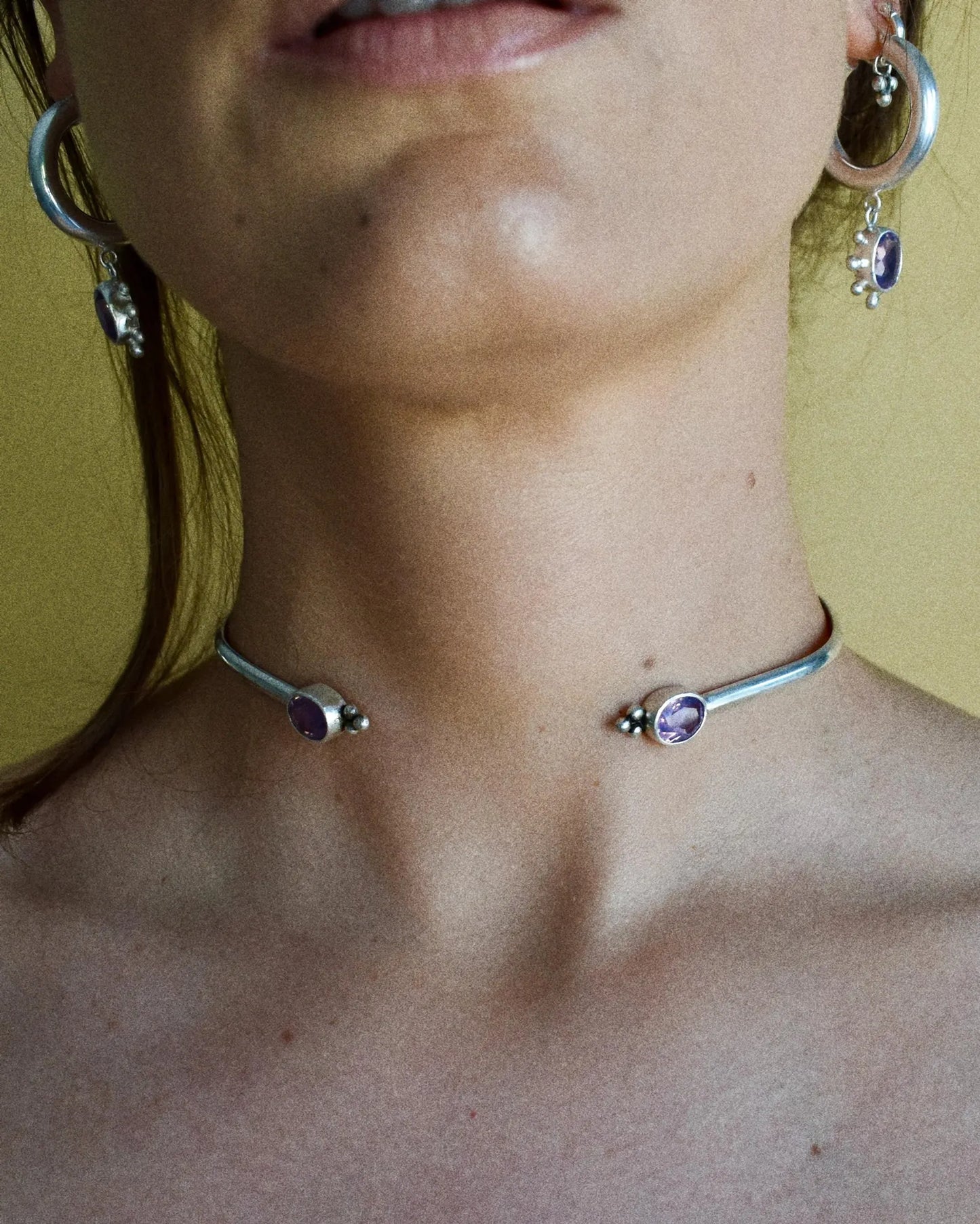 lavender quartz ∴CuTe∴ dots choker cuff