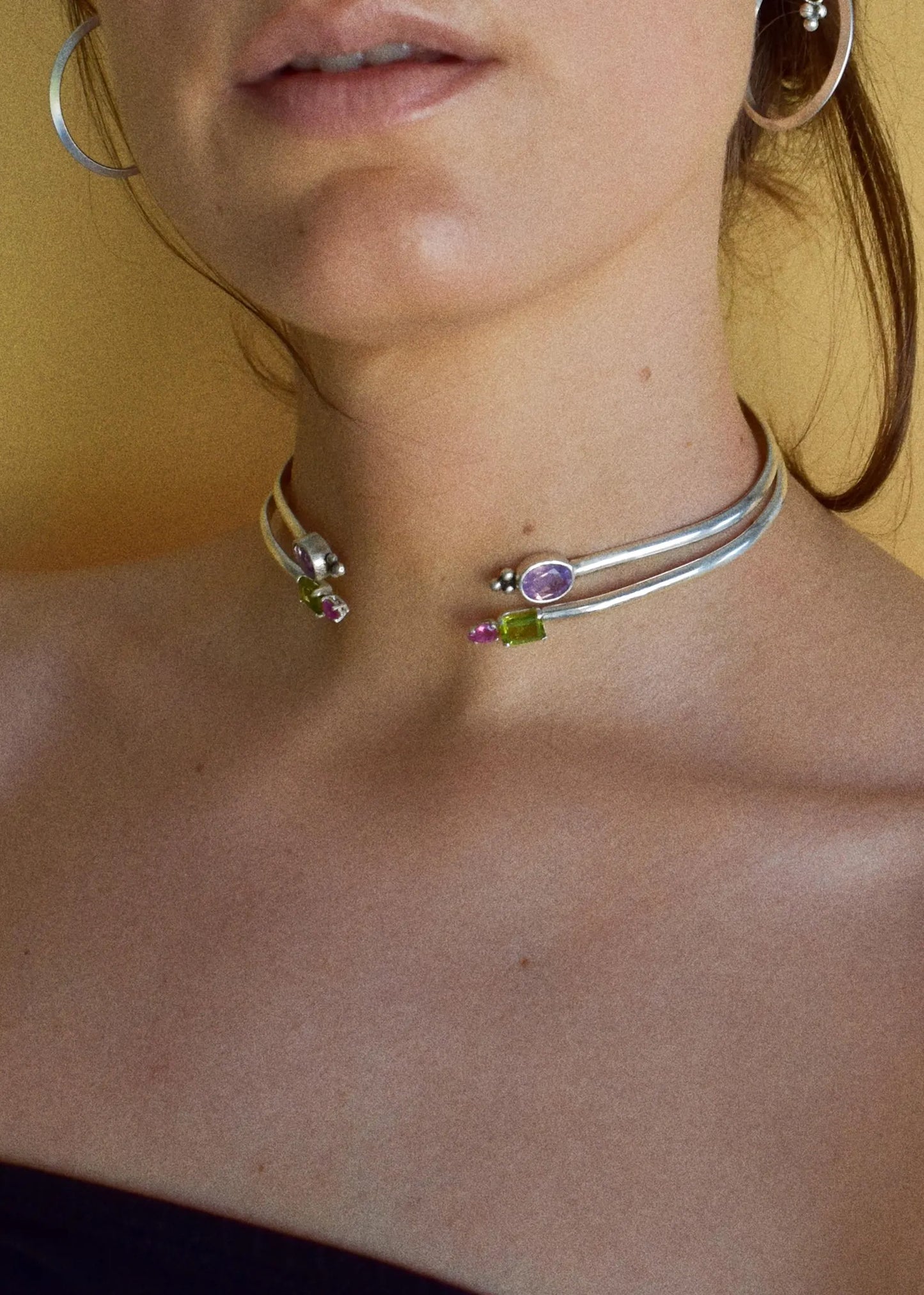 lavender quartz ∴CuTe∴ dots choker cuff