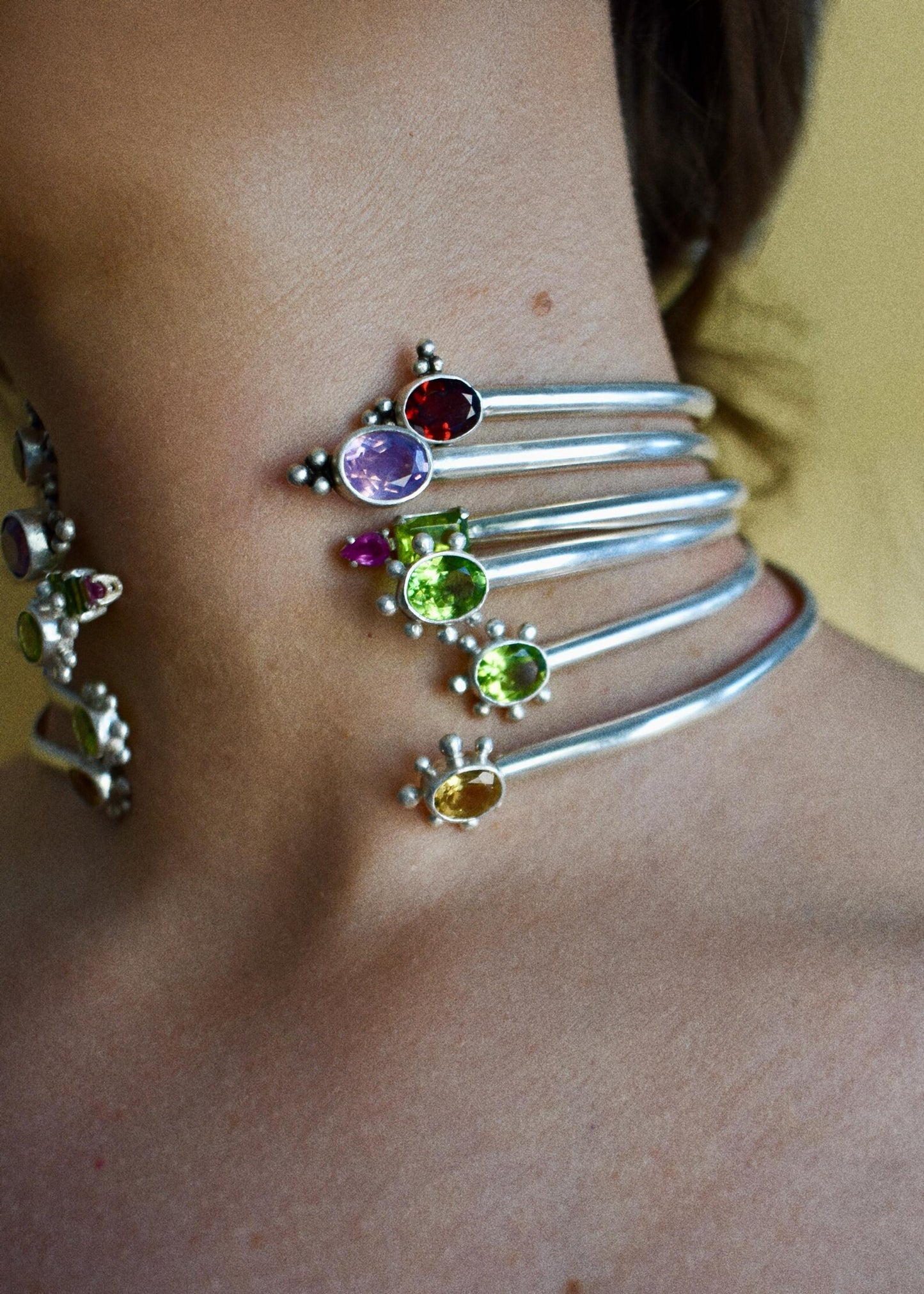 peridot choker cuff - 11.5in // 29cm length