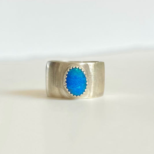 blue / green opal mermaid ring