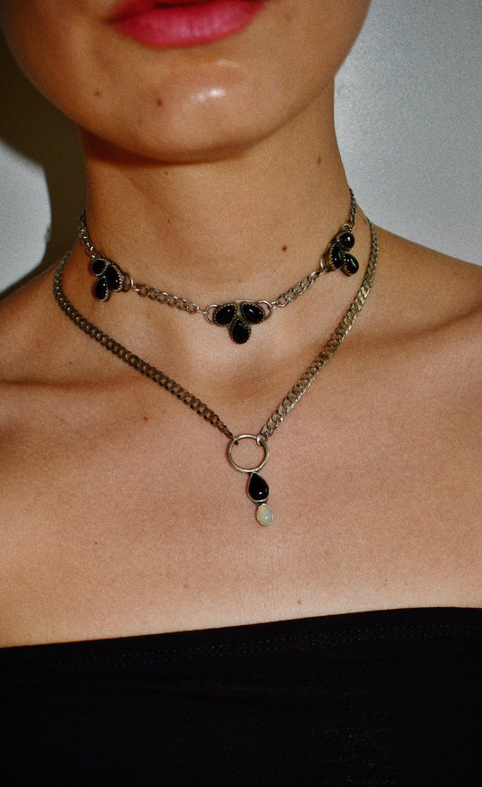 waterfall gemstone necklace