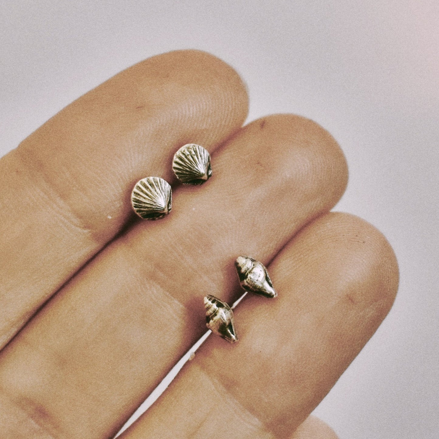 tiny shell stud earrings