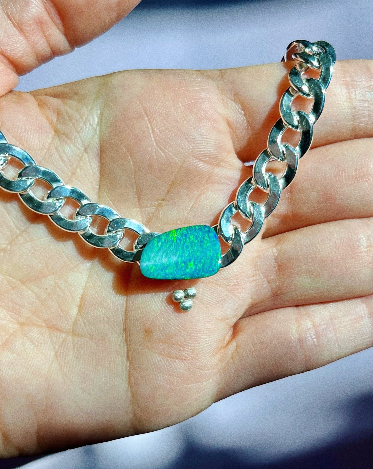 build your own australian opal curb chain choker