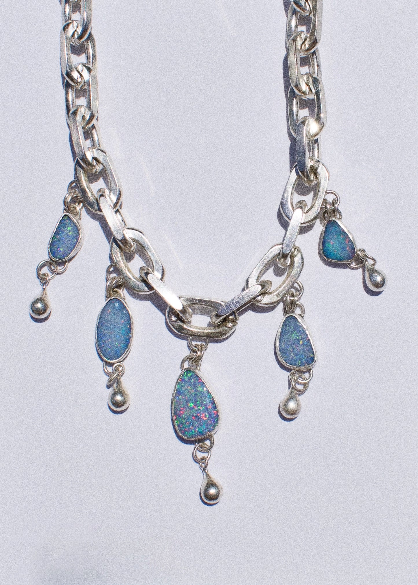 big rain drops opal necklace