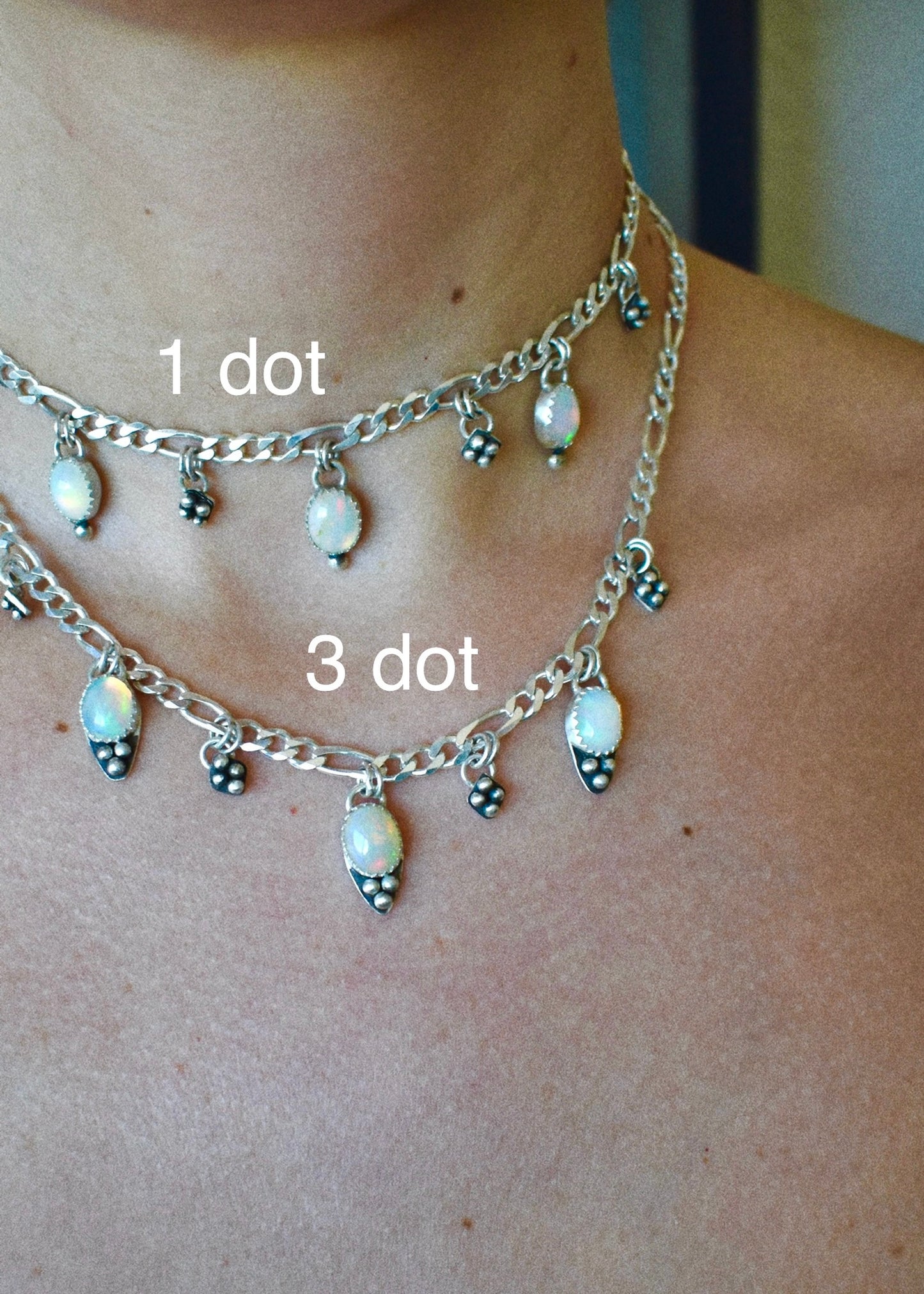 australian opal dots ᠅ choker necklace